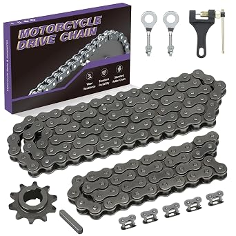 Mini Bike 420 Chain Replacement for Coleman CT200U BT200X CT200U-EX Baja Massimo TrailMaster Axis MB200 Predator 212 196cc 200cc 6.5hp Parts with 90 Links Rear Chain and 42 Jackshaft Chain