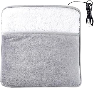 Heated Electric Foot Pad: Foot Warmer Mat - Electric Heated Warmer for Office Bed Under Desk - Soft & Portable Heating Pad 11.79x11.79in