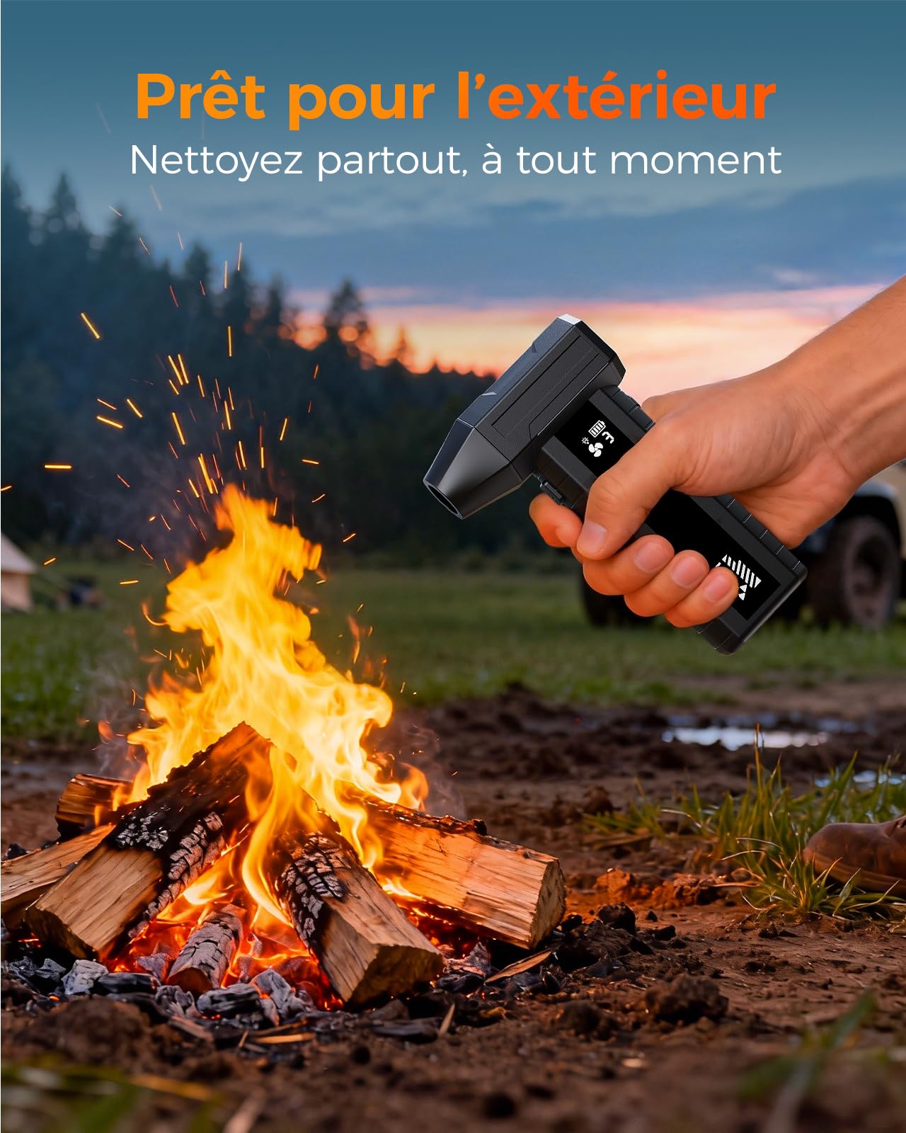 Souffleur Air Comprimé Sans Fil – Mini Souffleur Puissant 200 000 tr/min, Souffleur Batterie 10 500 mAh pour Nettoyage PC & Clavier, Écran Intelligent, LED, USB-C