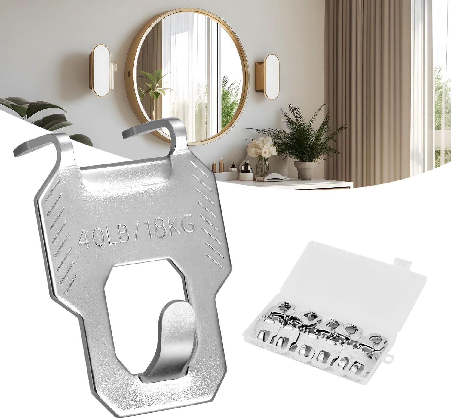 30Pcs Drywall Picture Hanger with Claw,Heavy Duty Picture Hanging Kit Wall Hangers for Canvas, Office Pictures, Clock, House Decoration Tool-Free,Holds Up to 40Lbs