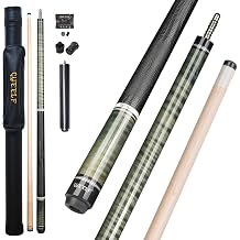 CUEELF Pool Cue Stick Low Deflection Hand-Made Inlay Billiard Cue 58 Professional Billiard Pool Cue Stick for Adults-12.5mm Tip,3/8 * 8 Joint