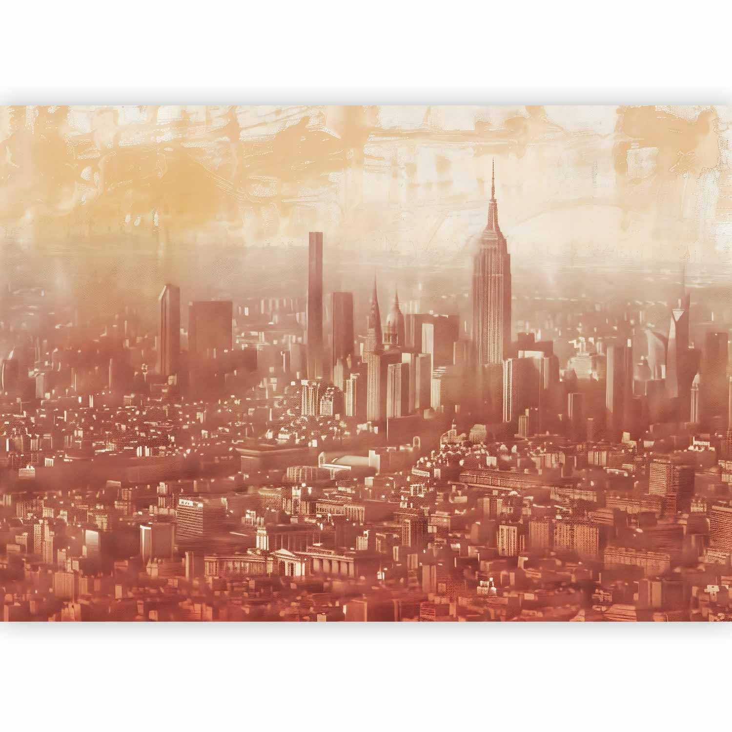 murando - Photo Wallpaper Retro 450x315 cm / 178"x124"- Non-Woven Premium Art Print Fleece Wall Mural Decoration Poster Picture Design Modern - Textured Terracotta Orange f-A-10113-a-a