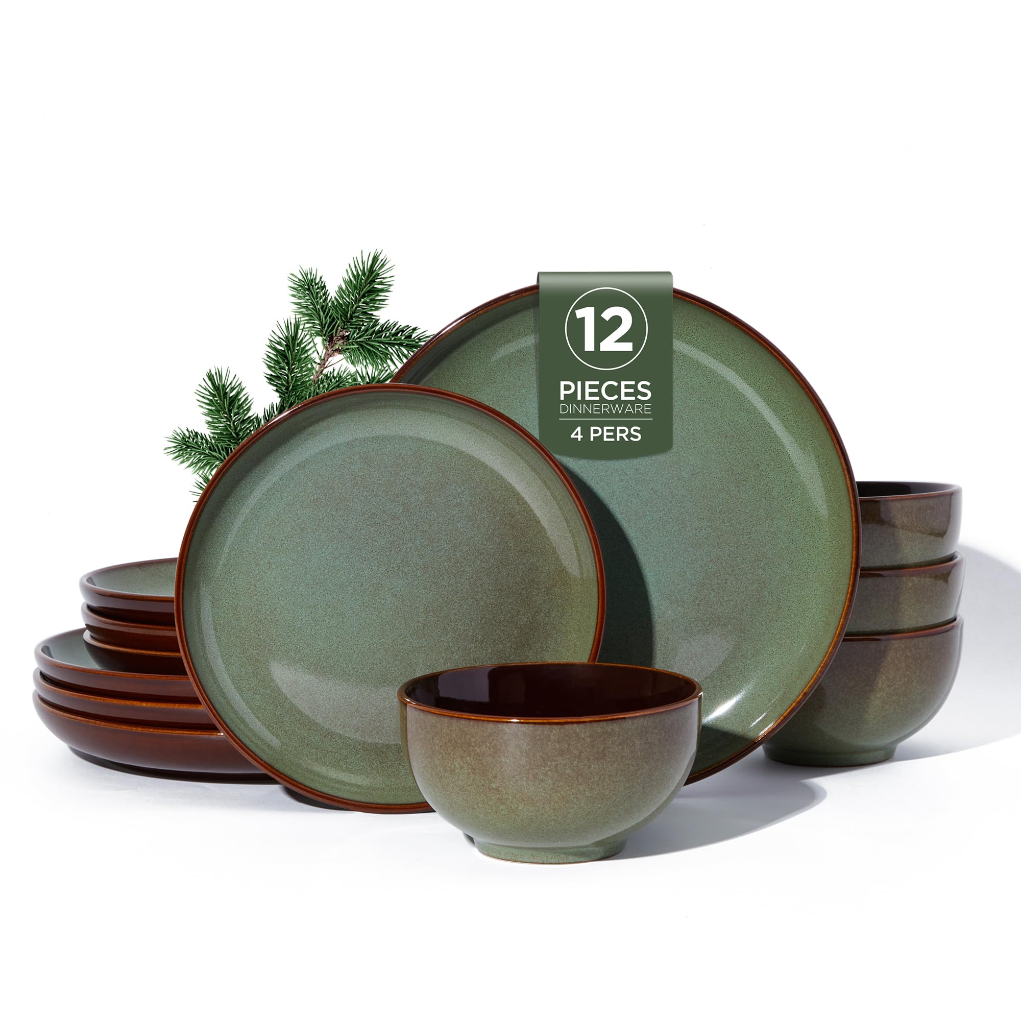 Pokini Stoneware Dinnerware Set for 4
