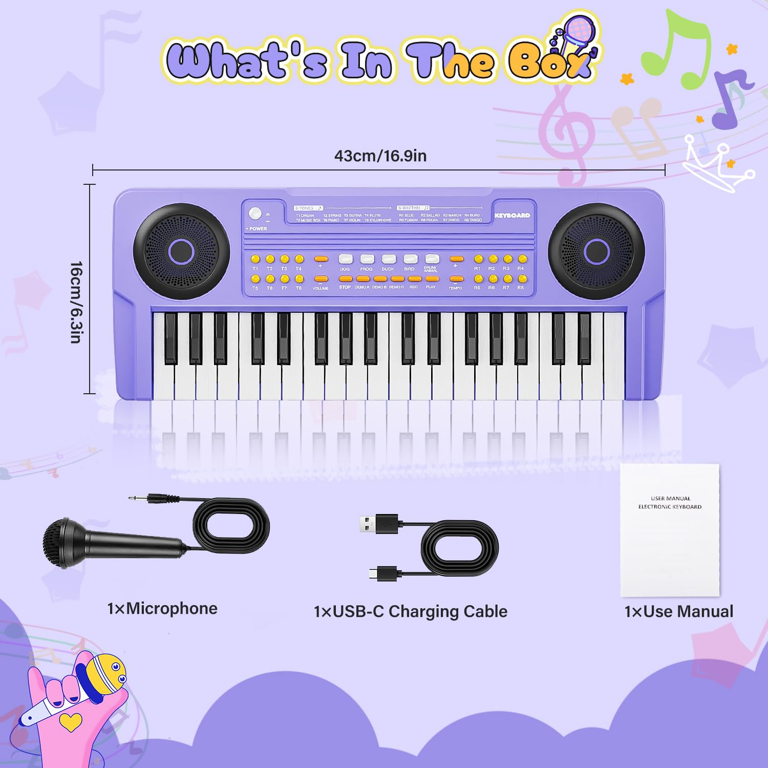 Clavier de piano jouet pour enfants Clavier électrique mis à niveau pour débutants de 3 4