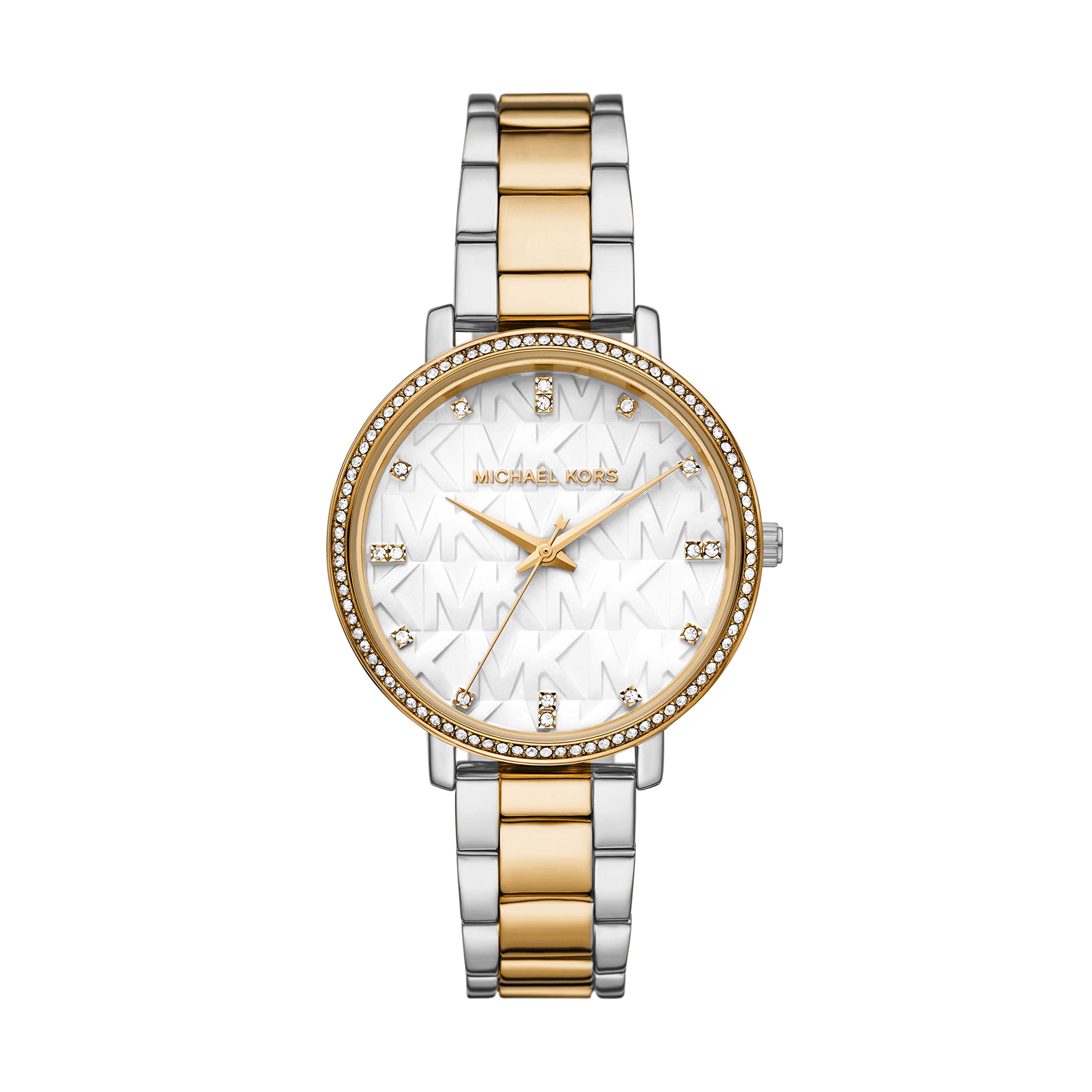 Michael Kors Pyper Reloj para Mujer, Movimiento de Cuarzo con Correa de Acero Inoxidable o Piel