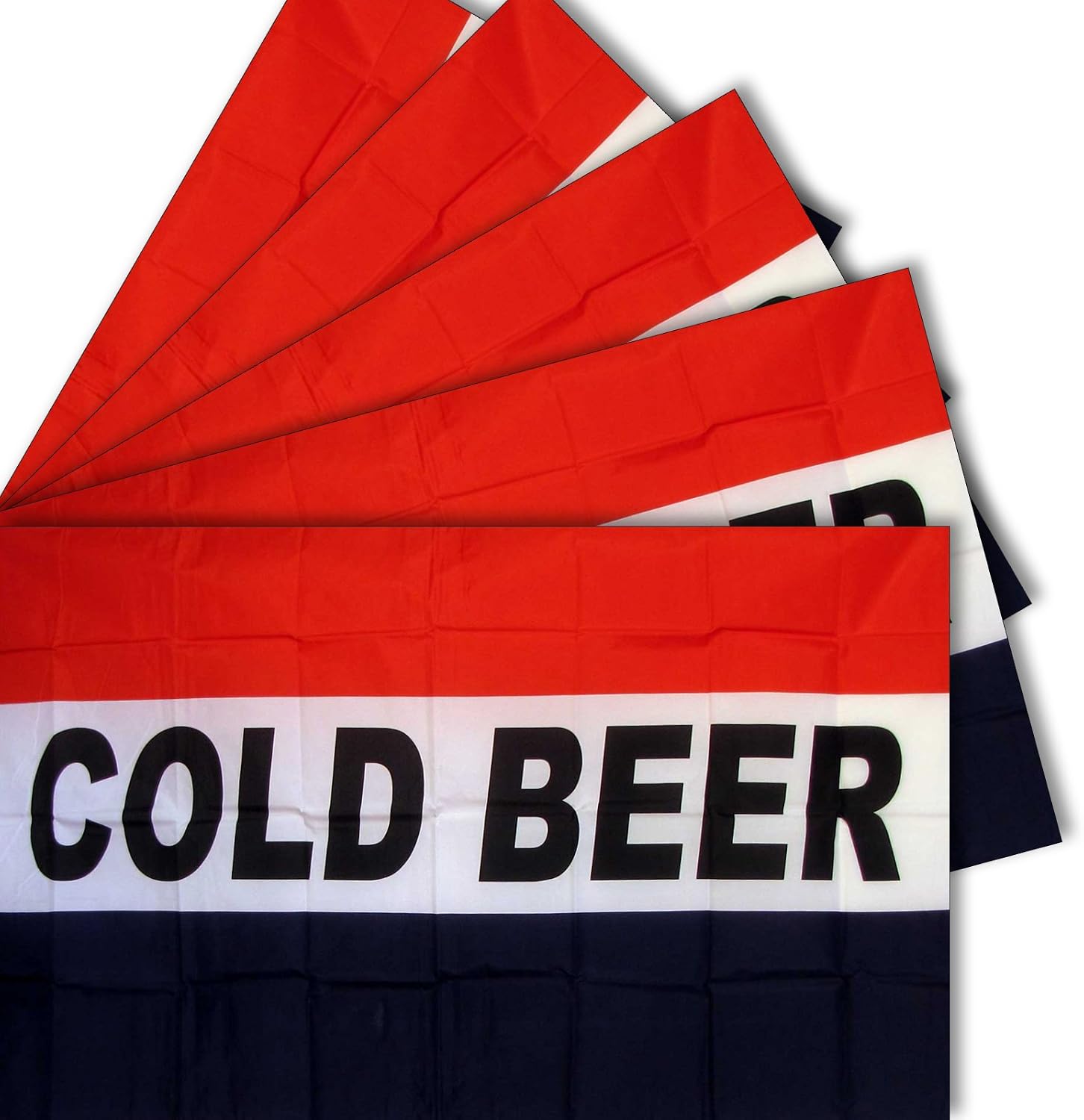 5-pack of NEOPlex "COLD BEER" 3' x 5' Flag