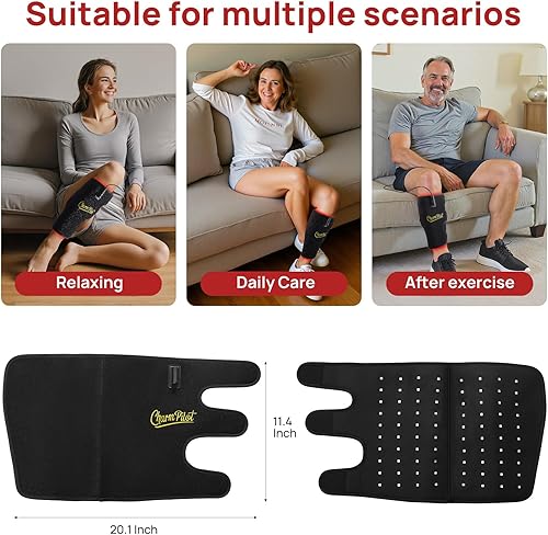 Miniatura 7 de Dispositivo de terapia de luz roja para masaje de pantorrillas y piernas, envolturas de terapia de luz infrarroja, calefacción vibratoria para