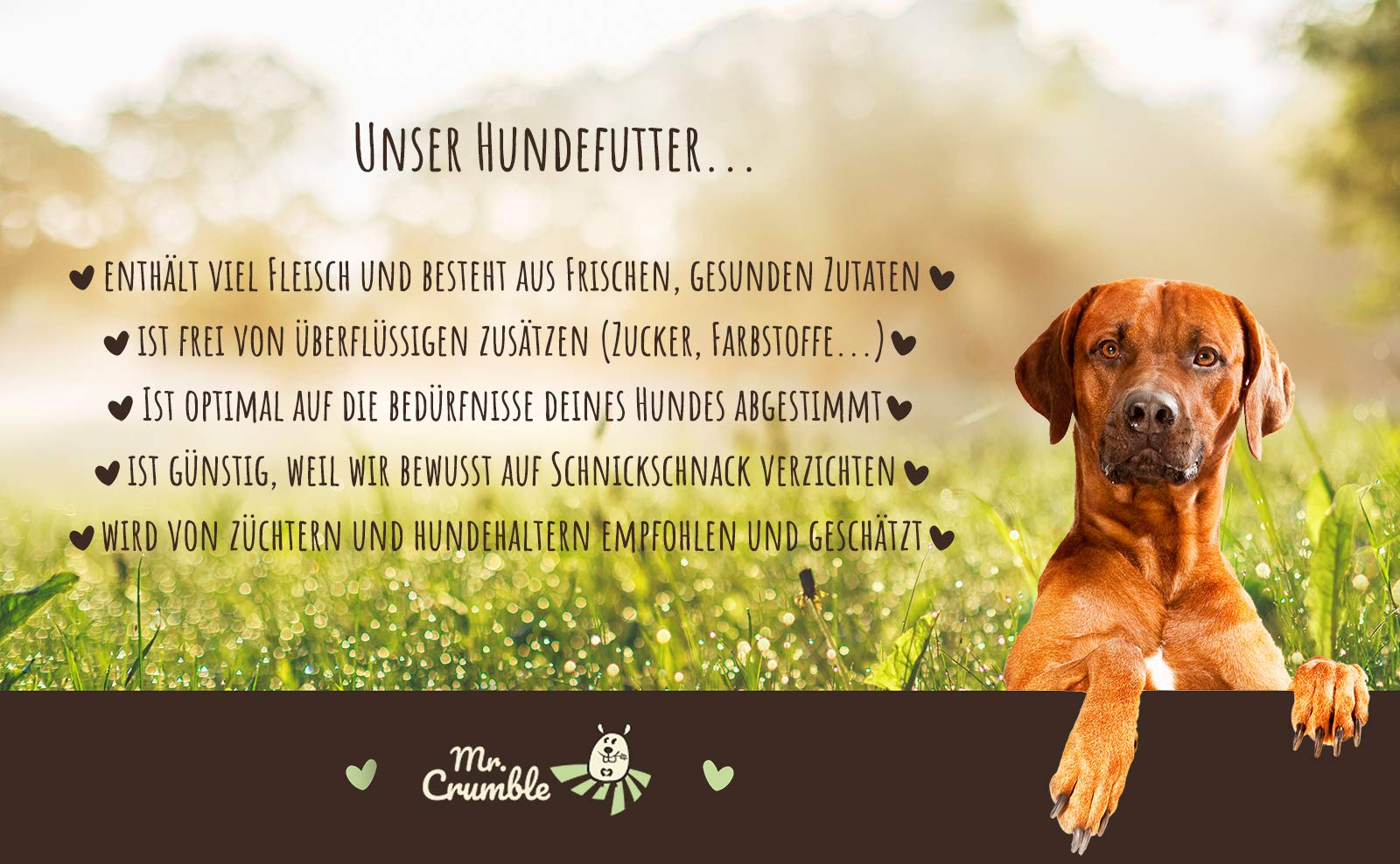 Mr. Crumble Dried Pet Food Hundefutter trocken getreidefrei mit Lamm hypoallergen 15 kg