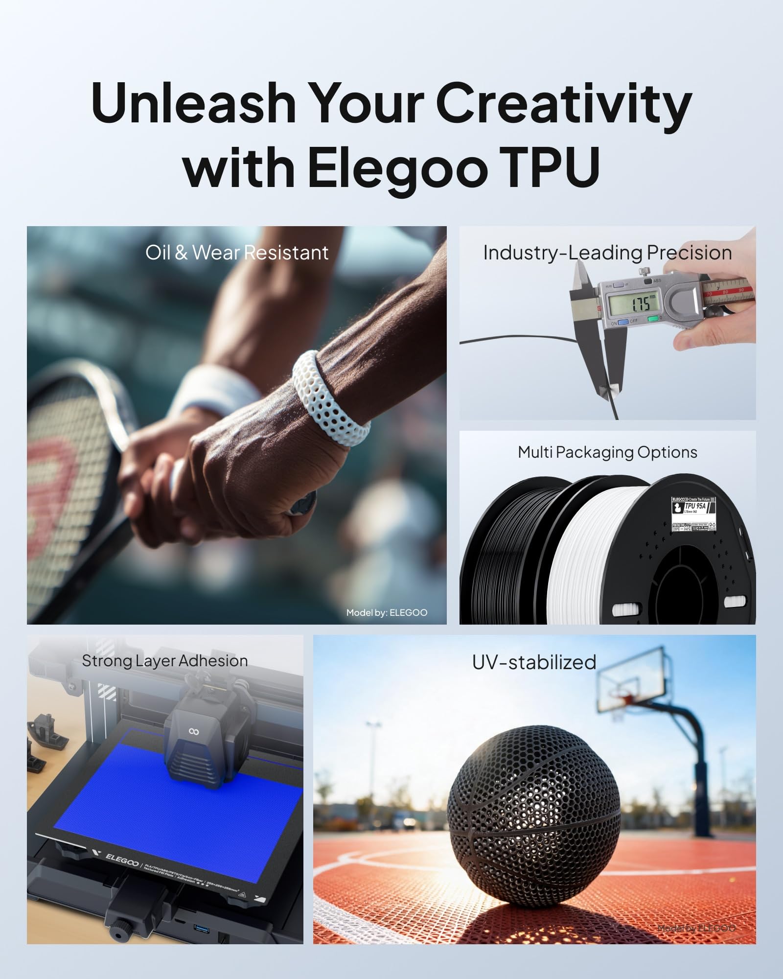 ELEGOO TPU Filament - Flexible 3D Printing -6