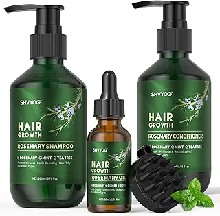 Shampooing et après-shampooing au romarin biotiné à la menthe, shampoing bio anti-chute, nettoyant et soin cuir chevelu, cadeau homme/femme