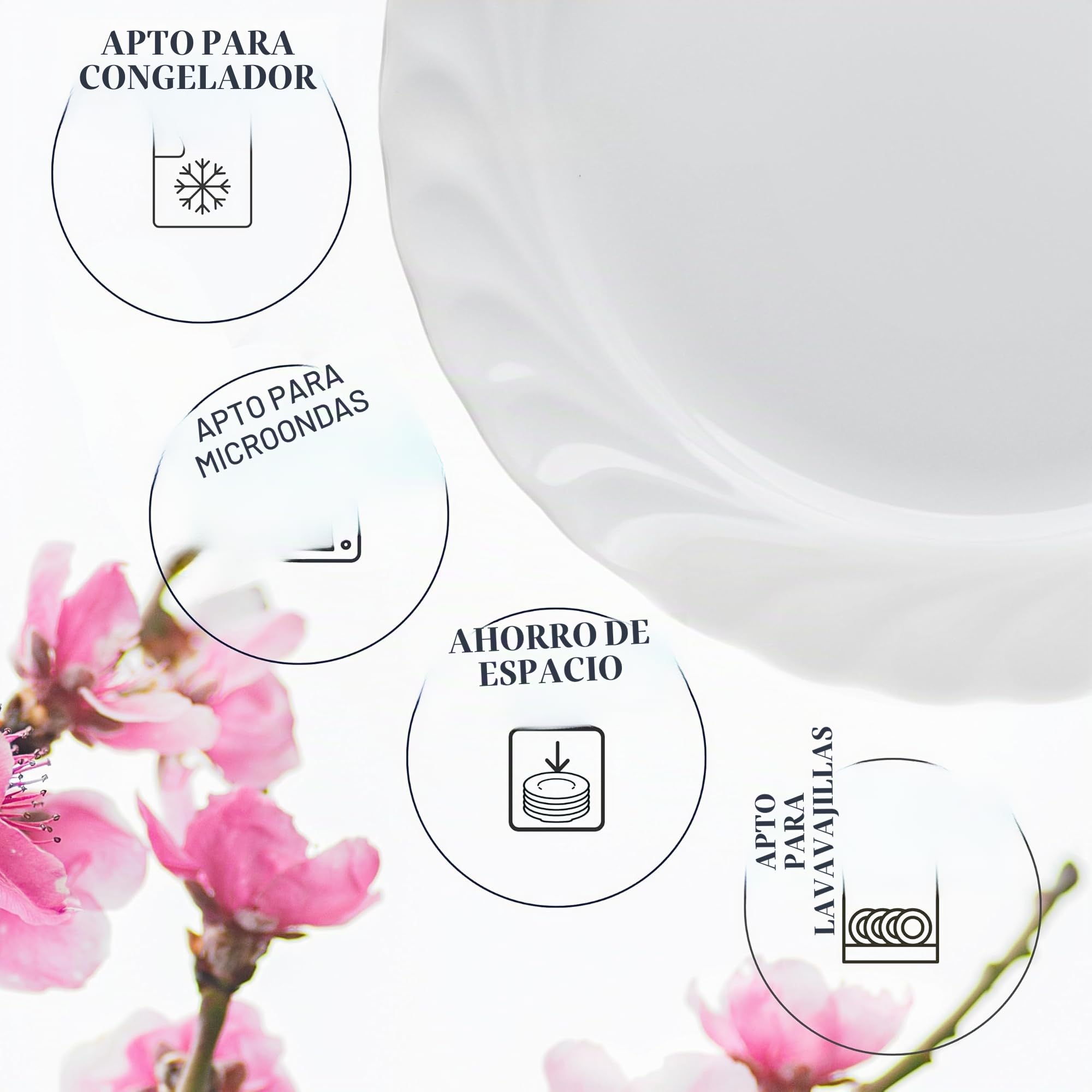 Vajilla de Porcelana Blanca 24 Piezas - Güral Porselen Damla - Completa y Elegante