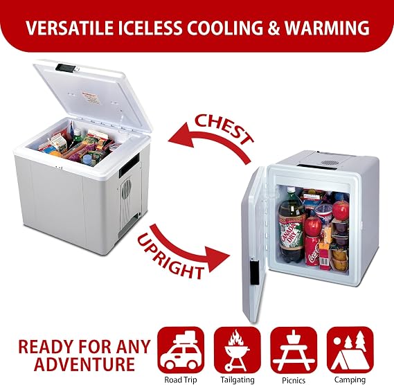 Koolatron 12V Iceless Cooler & Warmer Portable 29 qt Electric Cooler/Nevera Portatil Electrica for Car Truck Camper Boat Hard Sided Mini Fridge for Camping Picnic Travel Lunch Food Drinks Office