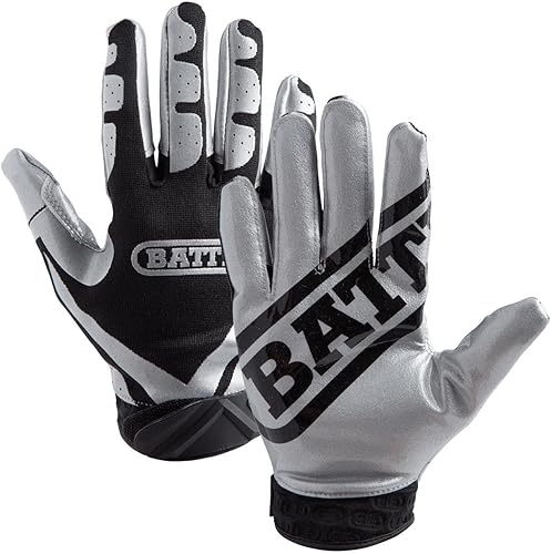 Battle Ultra-Stick Football Gloves Ultra-Tack Sticky Palm Receivers Gloves Pro-Style Receiver Gloves for Youth