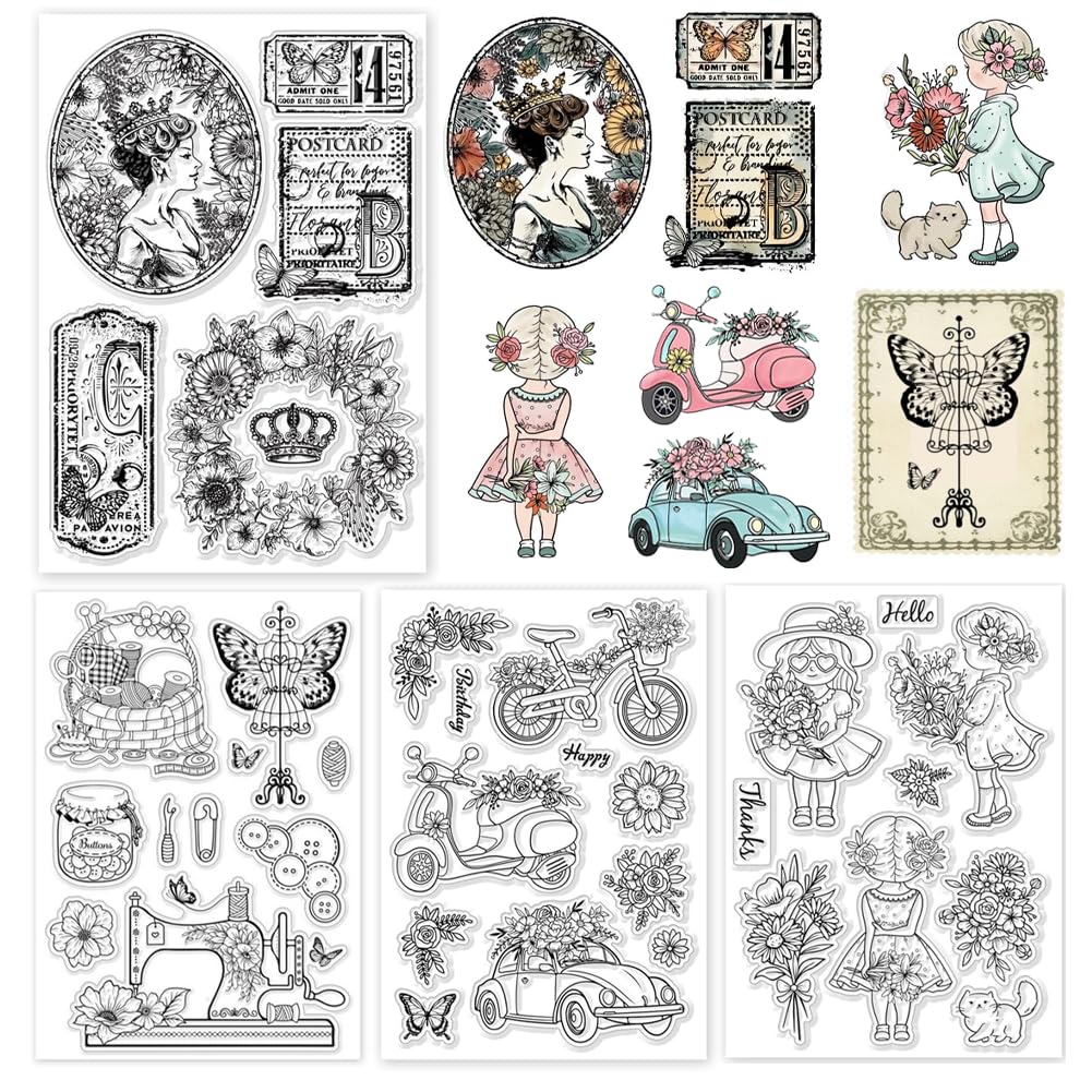 GLOBLELAND Clear Silicone Stamps For Card Making, Scrapbooking, Photo Album Decoration, Photo Journal, 15 X 15 Cm