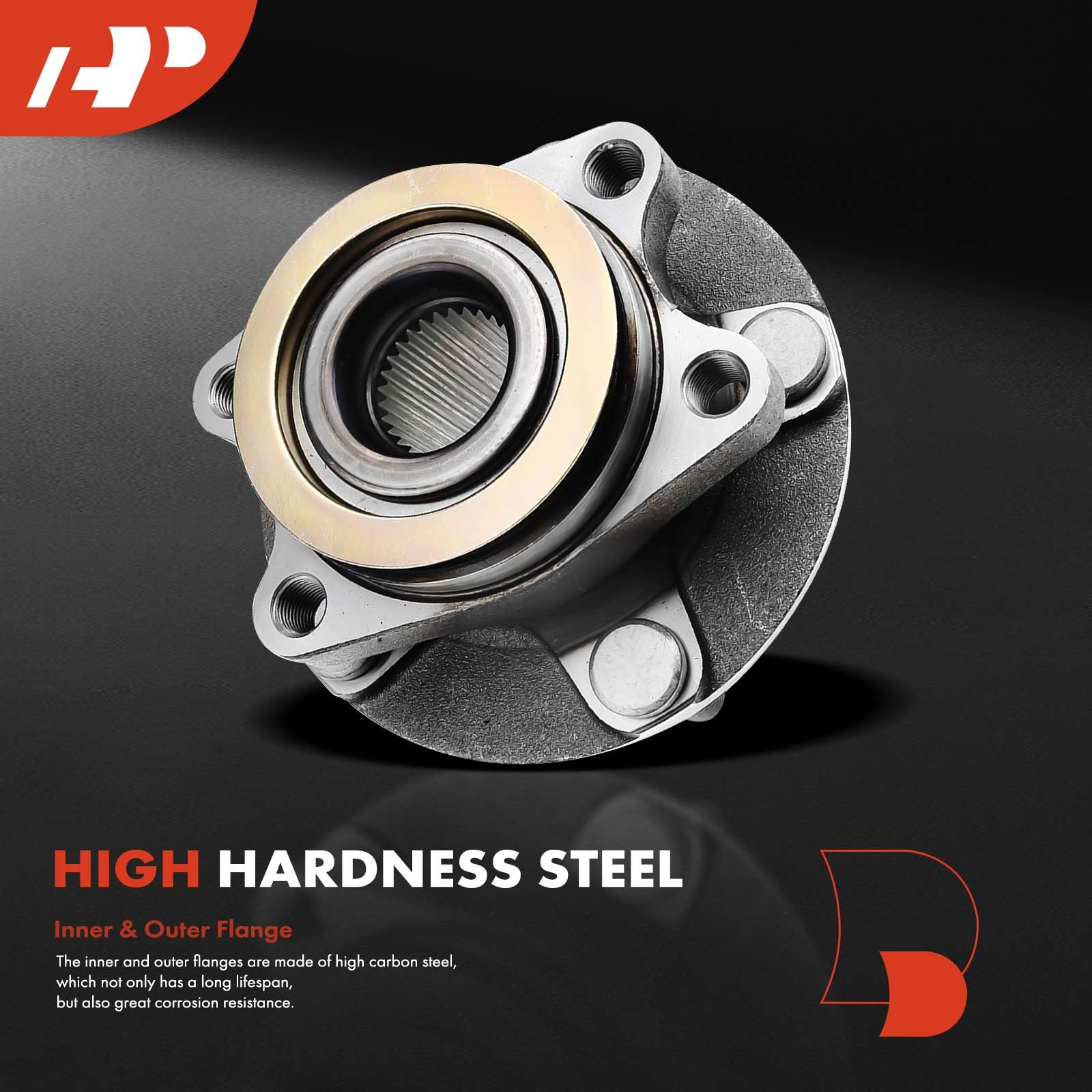 KAX Front Wheel Bearing Hub Assembly – Fits Nissan Juke 2011-2017 & Leaf 2011-2012 (2-Piece Set, 5-Lug W/ABS)