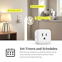 Vista 3 de Minoston Z-Wave MP21Z - Tomacorriente inteligente para enchufe de mini enchufe 800 Series, conector inteligente en mini enchufe, 15A, requiere hub