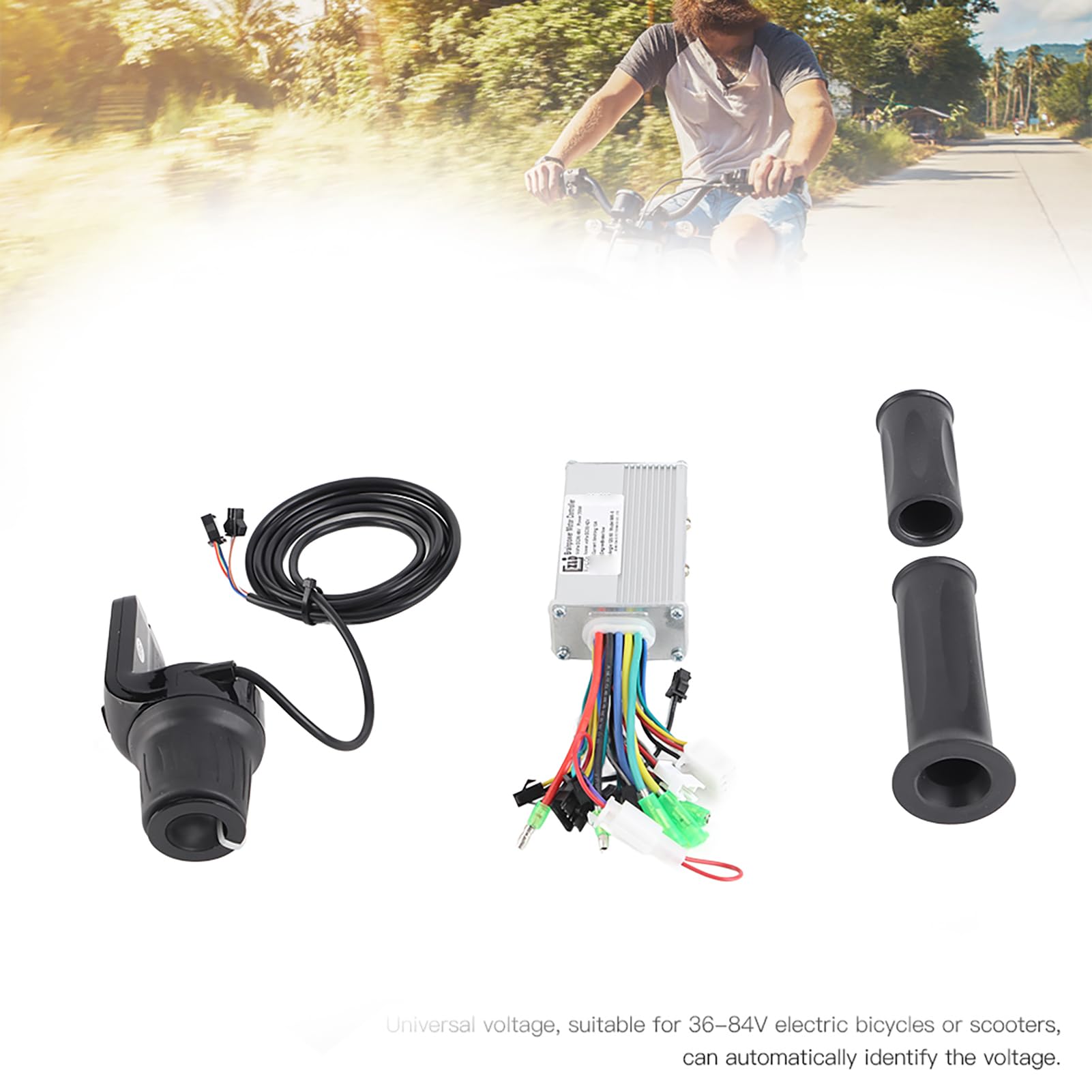 Controlador de Motor sin escobillas para Scooter Bicicleta eléctrica 36V-48V 250W/350W Controlador de Motor de CC para Bicicleta eléctrica con Pantalla LCD, Reconocimiento automático de voltaj