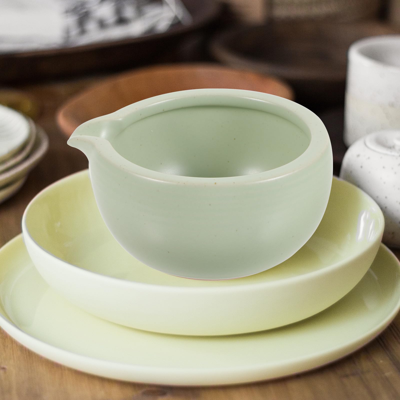Keramik Teeschale mit Ausguss 525ml für Teezeremonie
