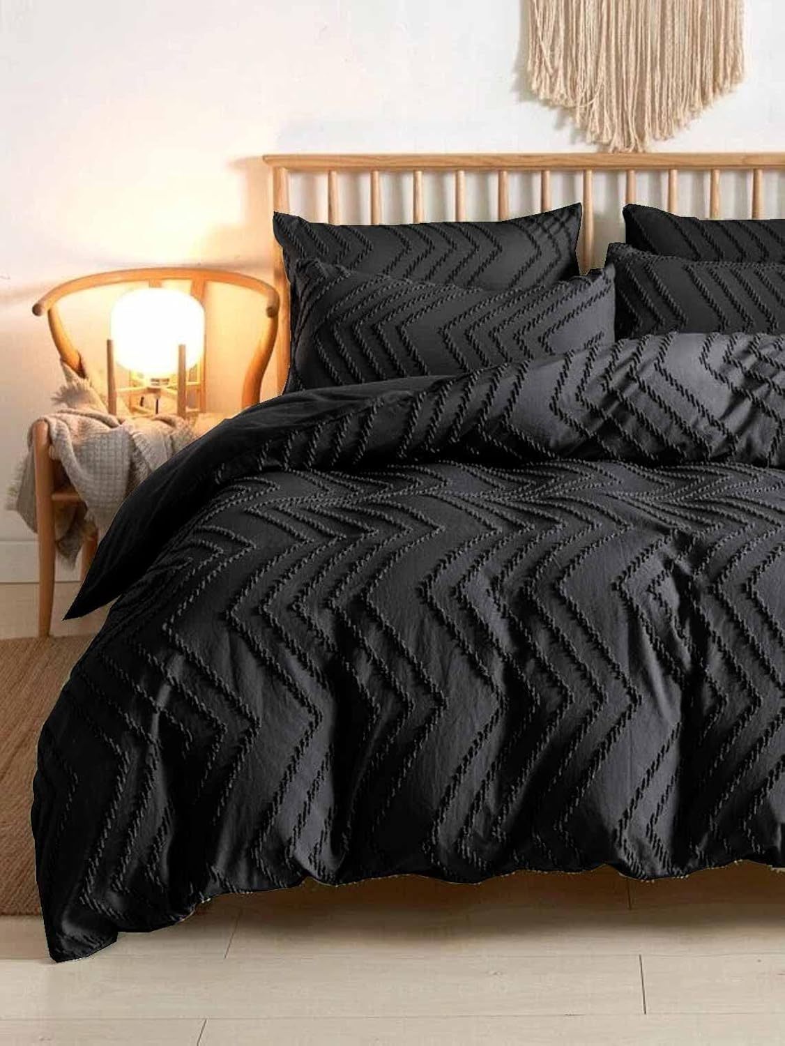 Nanko King Size Reversible Tufted Jacquard Comforter Set