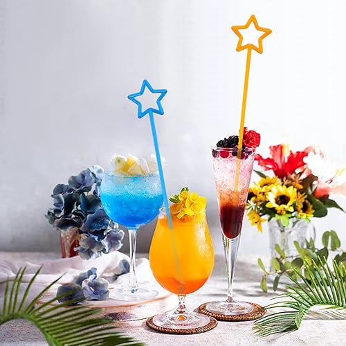 Miniatura 7 de Honbay 60 palitos de plástico Swizzle Sticks en forma de estrella para cócteles, bebidas heladas, para bares, cafeterías, restaurantes y uso