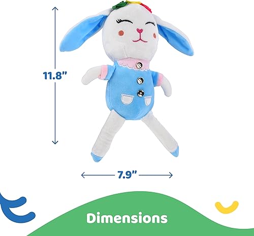 Miniatura 3 de Dazmers Juguete de peluche para bebé, conejo suave de 12 x 8 x 2 pulgadas, peluche de conejo de Pascua para niñas, muñeca de conejo, regalo ideal