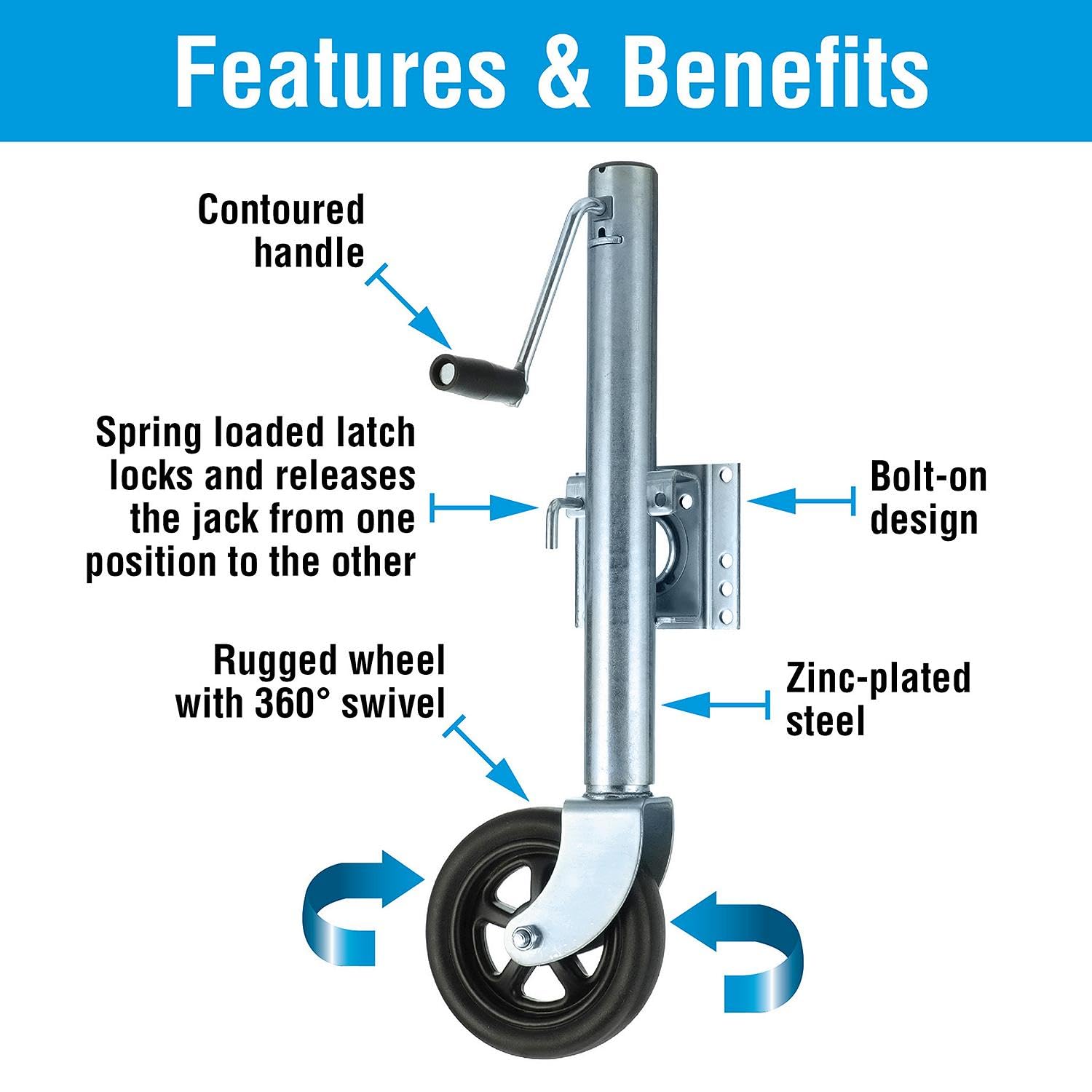 Seachoice 50-52031 Roue jockey pliante, charge max. 675 kg