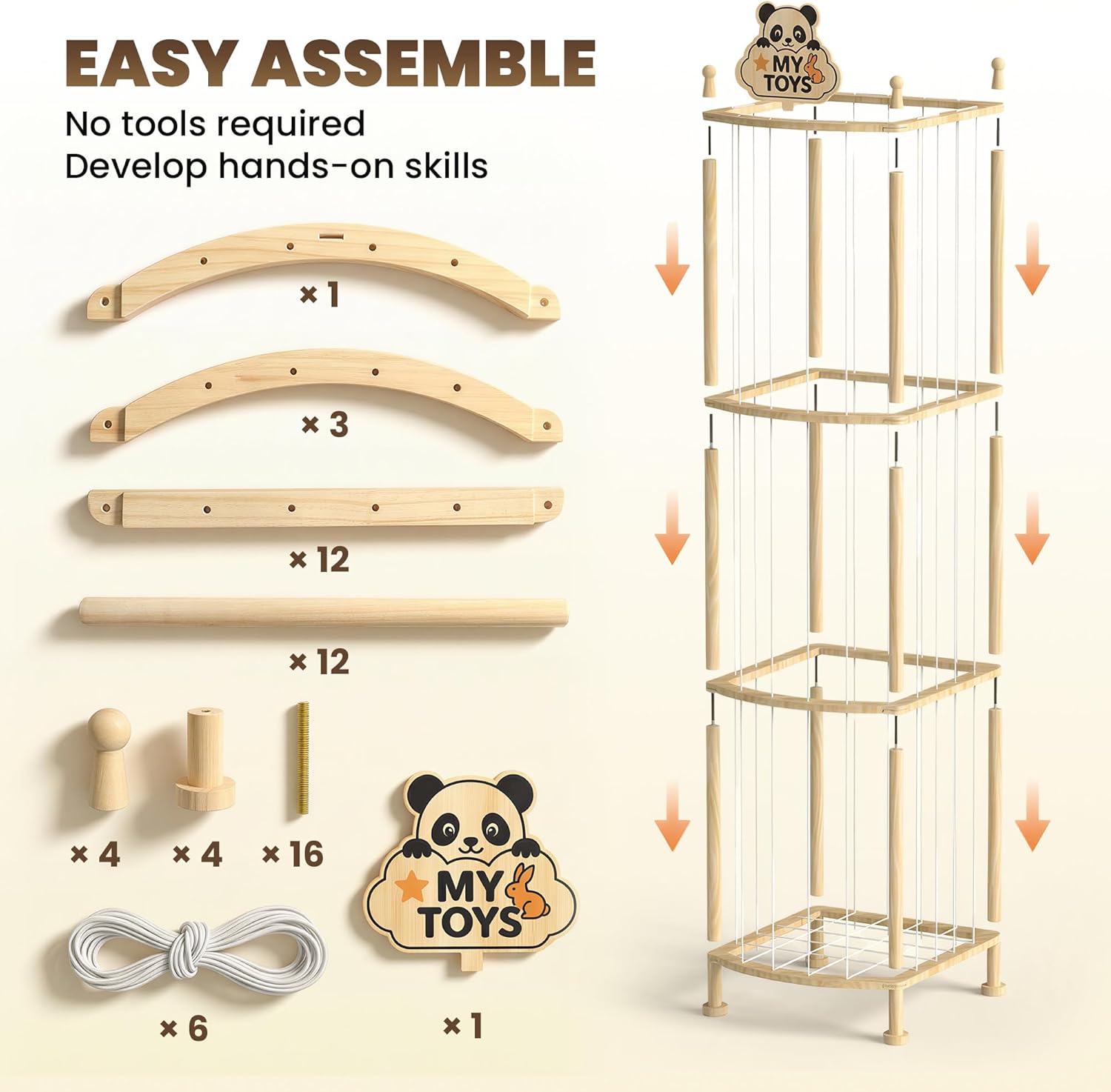 Stuffed Animal Storage, Wooden Toy Organizer, Extra Large Capacity Stuffed Animal Zoo, Space Save Plushies Storage for Playrooms, Bedrooms, Kidrooms