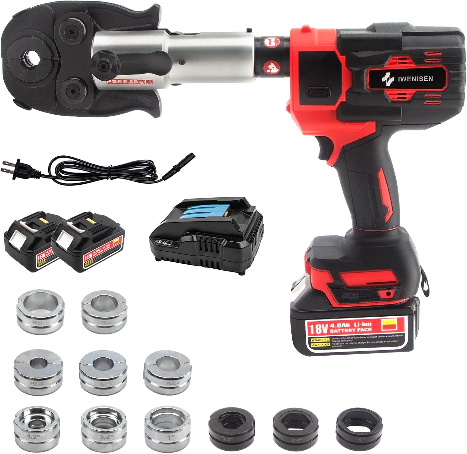 Pro Press Tool 11 Dies for Copper & PEX Pipes Cordless Plumbing Press Tool Kit with 1/2”, 3/4”, 1” & 3/8”–1” F1807 PEX Dies| F877 Stainless Sleeves，Electric ProPress Tool (Pro Press Tool with 11 Dies)