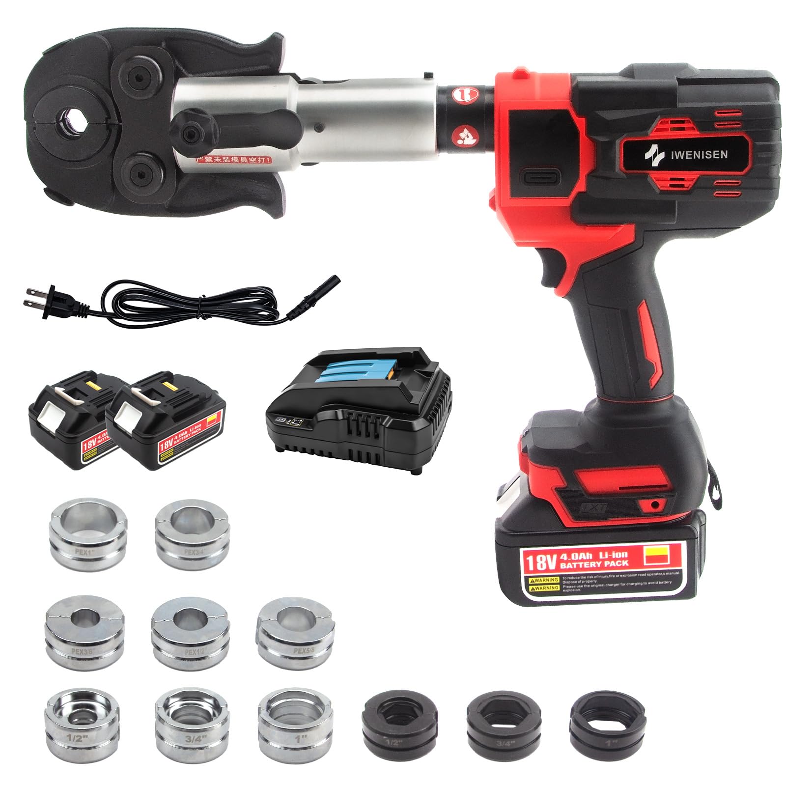 Photo 1 of Pro Press Tool for Copper & PEX Pipes Cordless Plumbing Press Tool Kit with 1/2”, 3/4”, 1” & 3/8”–1” F1807 PEX Dies| F877 Stainless Sleeves |18V Electric Pipe Crimping Tool