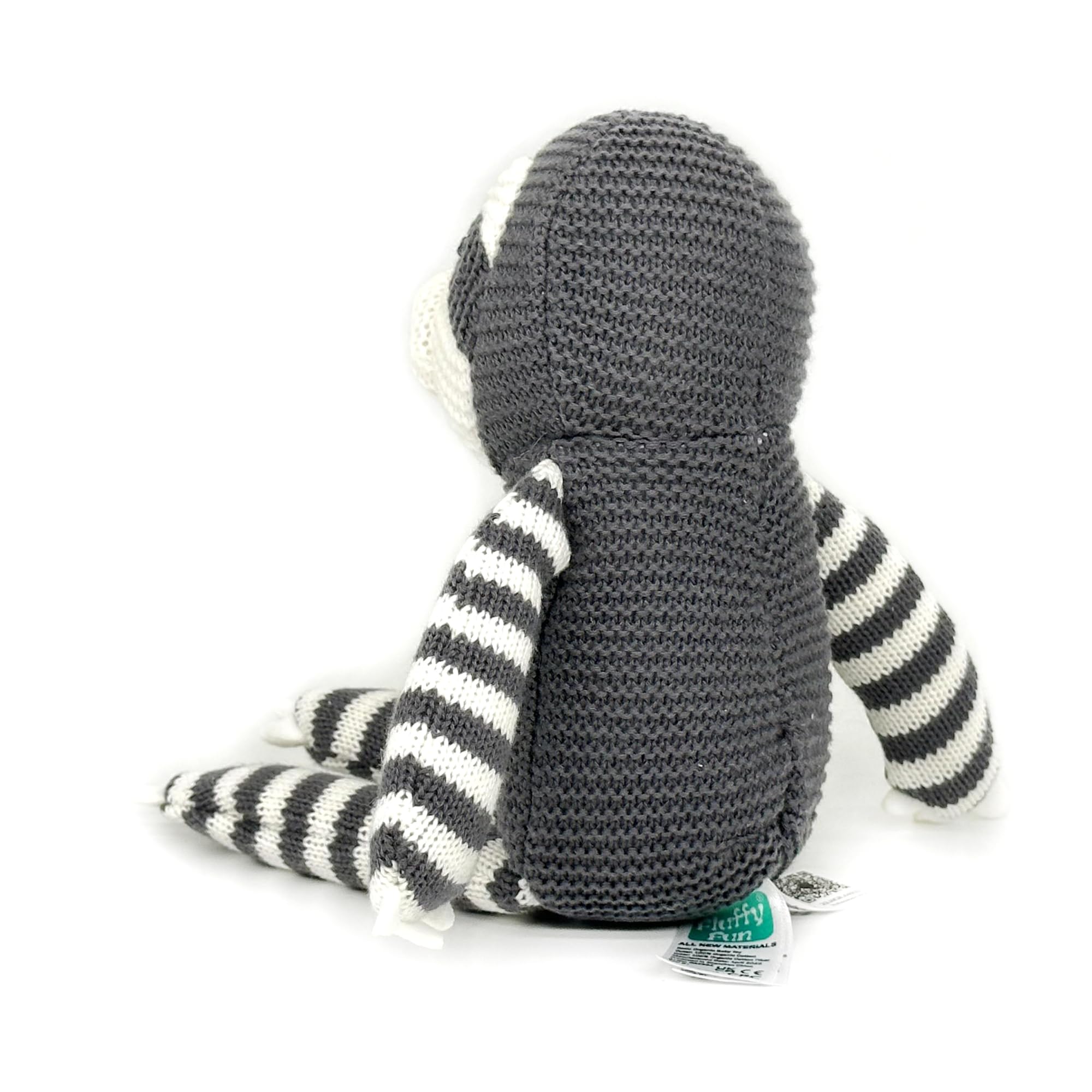 FLUFFYFUN Bradipo Peluche Neonato in 100% Cotone biologico 18cm Grigio