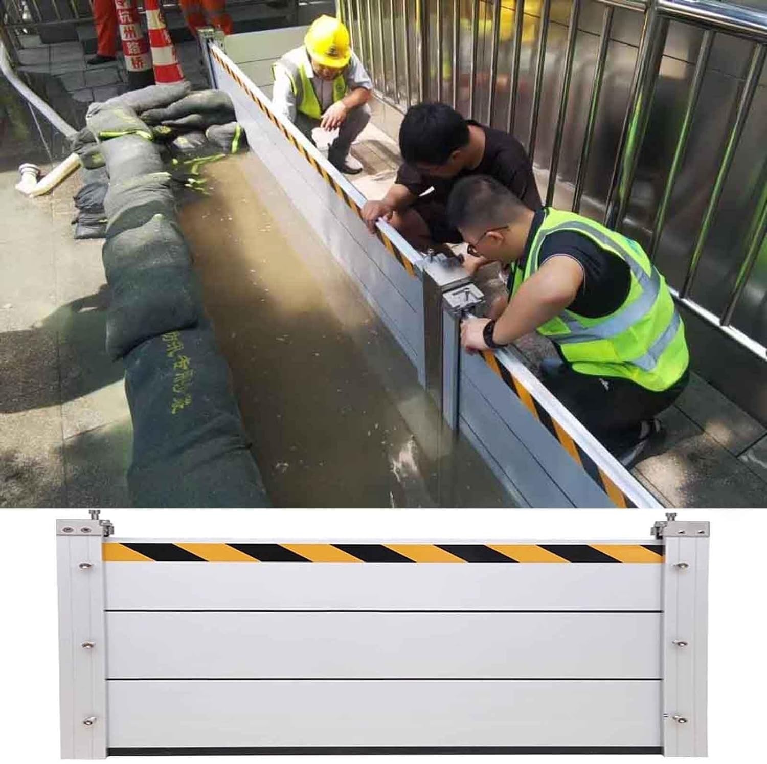 Barrière anti-inondation réutilisable pour stopper l'eau de pluie