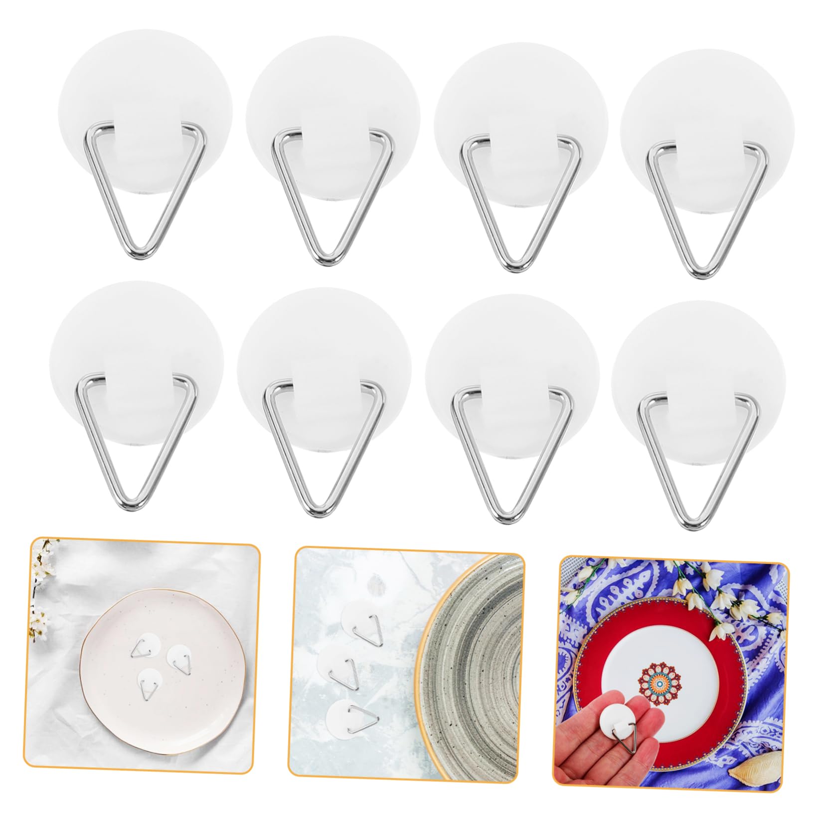 100piezas Ganchos De Pared Adhesivos Para Colgar Cuadros y Decoraciones De Soporte Resistente Sin Para Fotografías y Placas El