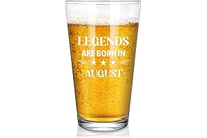 Futtumy Birthday Gifts for Men, Legends are Truly Born in August Beer Glass