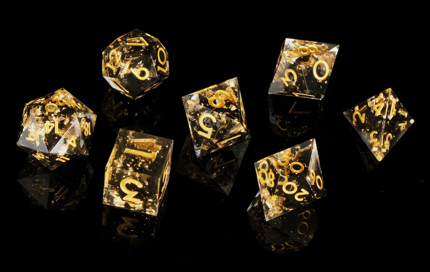 DND Dice Set Handmade 7 Accessories Sharp Edge Dice for Dungeons and Dragons TTRPG Games, Multi-Sided RPG Polyhedral Resin Sharp Edge Dice Roleplaying