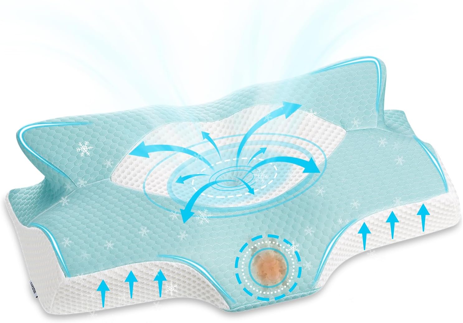 Elviros Cervical Memory Foam Pillows for Neck and Shoulder Pain, Ergonomic Orthopedic Sleeping Support Pillow for Side Sleepers, Back and Stomach Sleepers (Small)