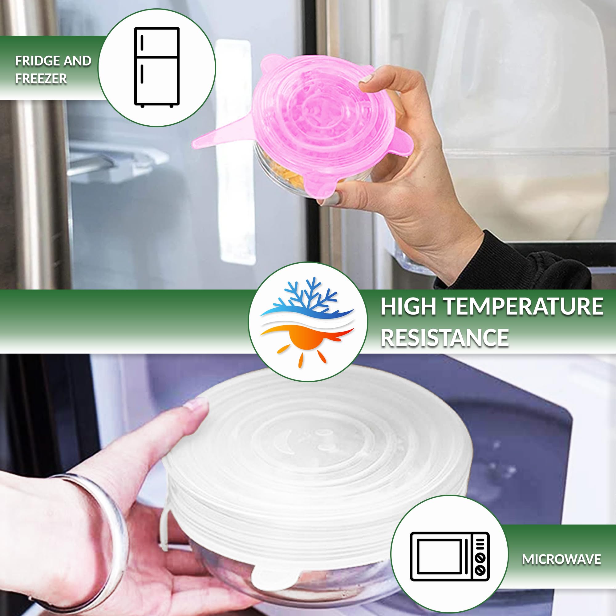 Coperchi In Silicone Estensibile 12 Pezzi - Riutilizzabili, Senza BPA, Per Barattoli E Contenitori Di Tutte Le Dimensioni - Foto 7