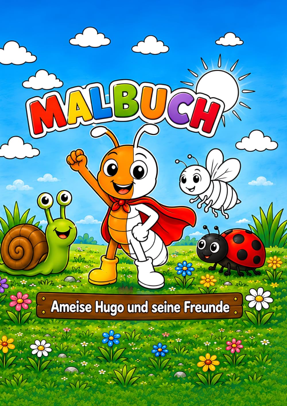 Ameise Hugo und seine Freunde: Malbuch für Kinder ab 4 Jahren – 42 süße Ausmalbilder mit Tieren, Spaß und Abenteuer (Ameise Hugo - Malbücher und Vorlesebücher)