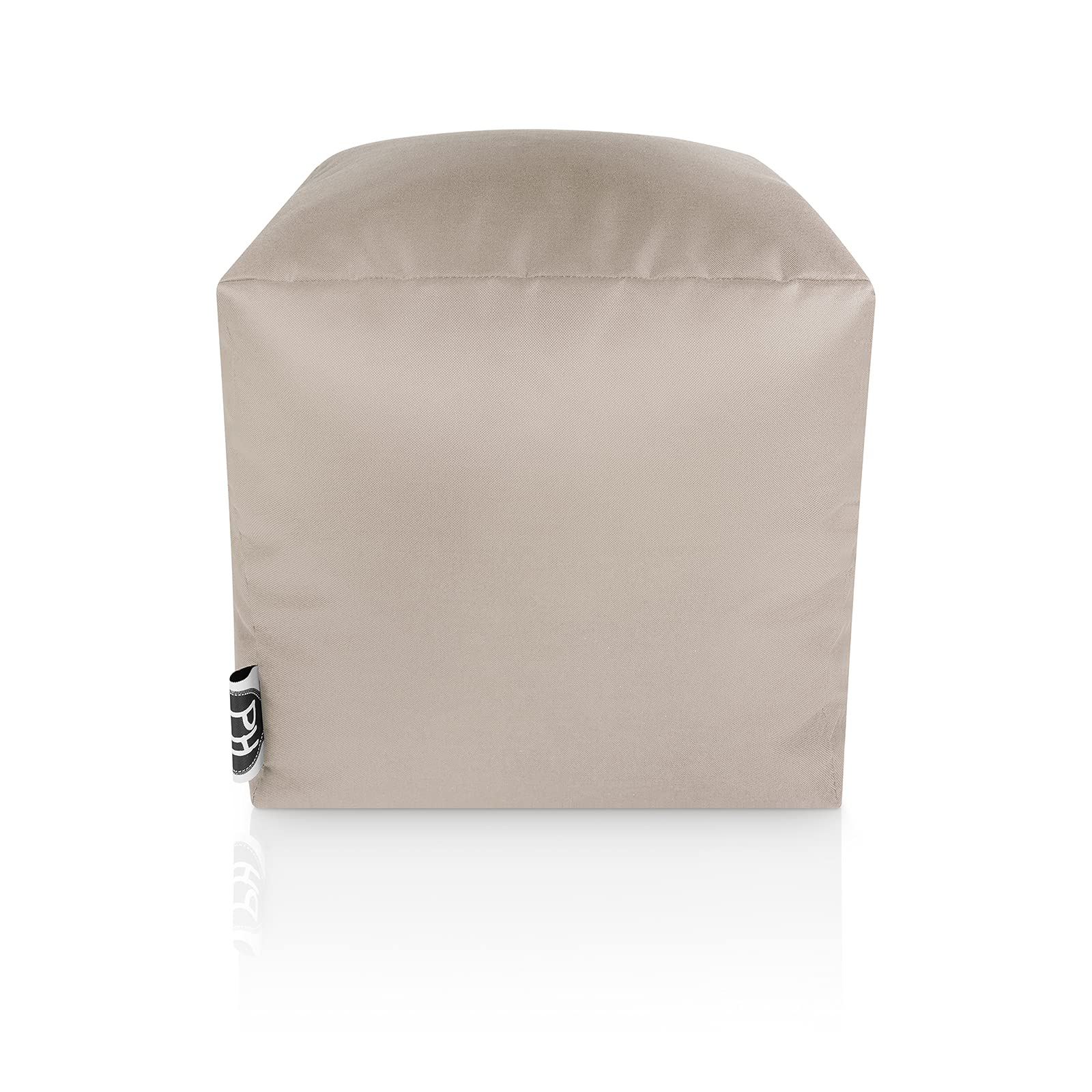 PATCH HOME Square Sitzsack Würfel Hocker mit Reißverschluss 45x45x45cm Creme