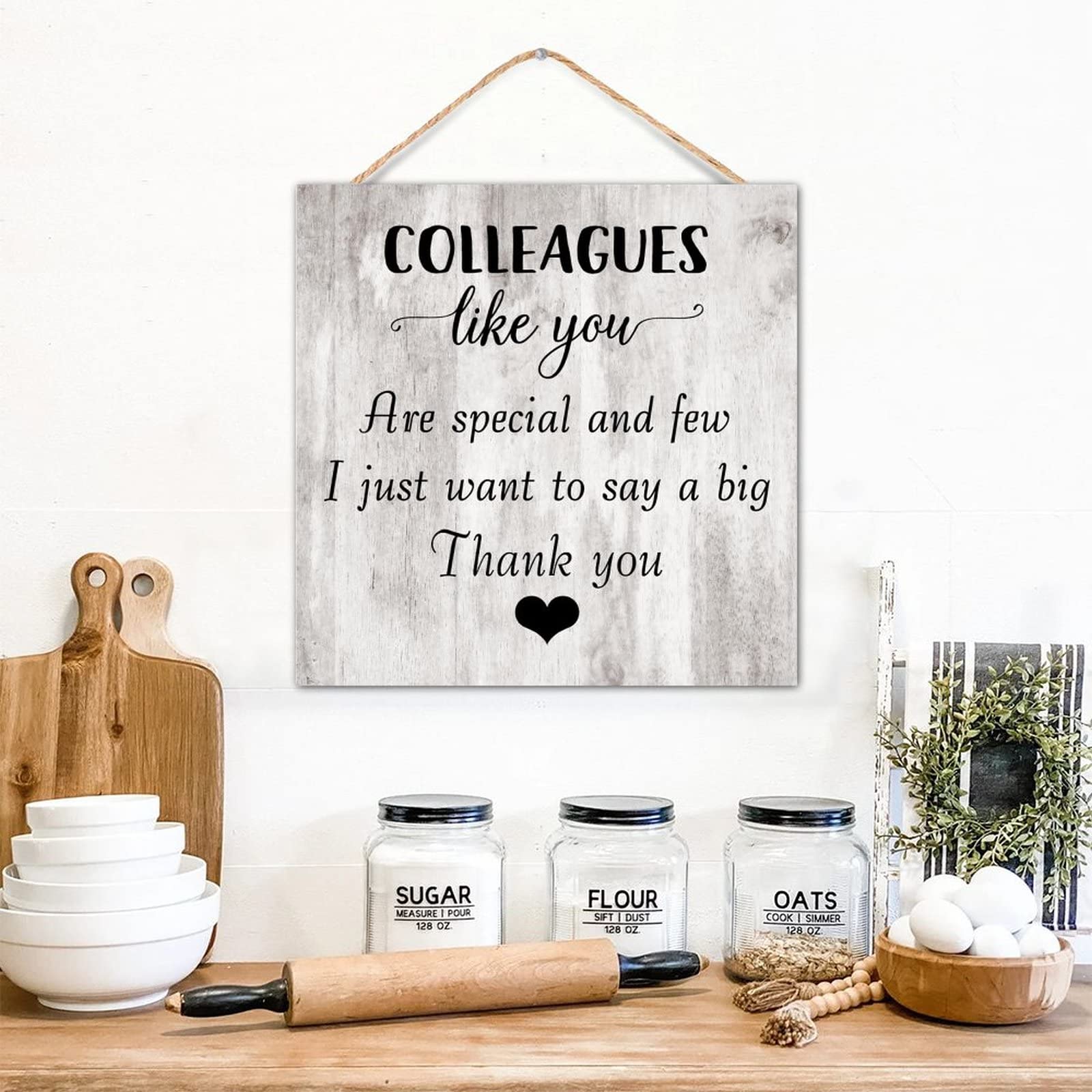 Cadeau collègue de travail : panneau mural en bois rustique de 30,5 cm