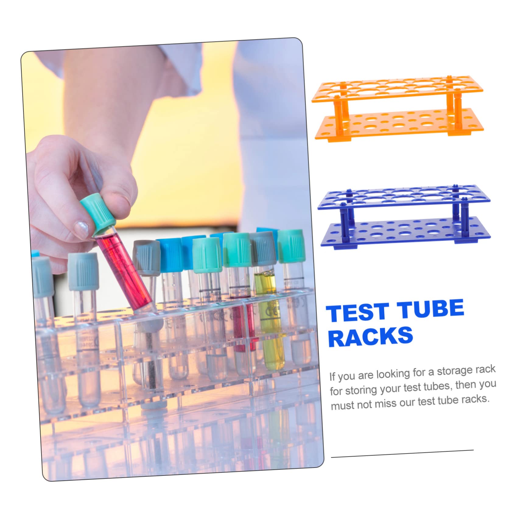 HOMOCONO 2pcs Rack Lab Tube Racks Chemistry Test Tube Holder 28 Well Tube Racks Holder Supplies Test Tube Holder Chemistry Tube Rack Holder Plastic