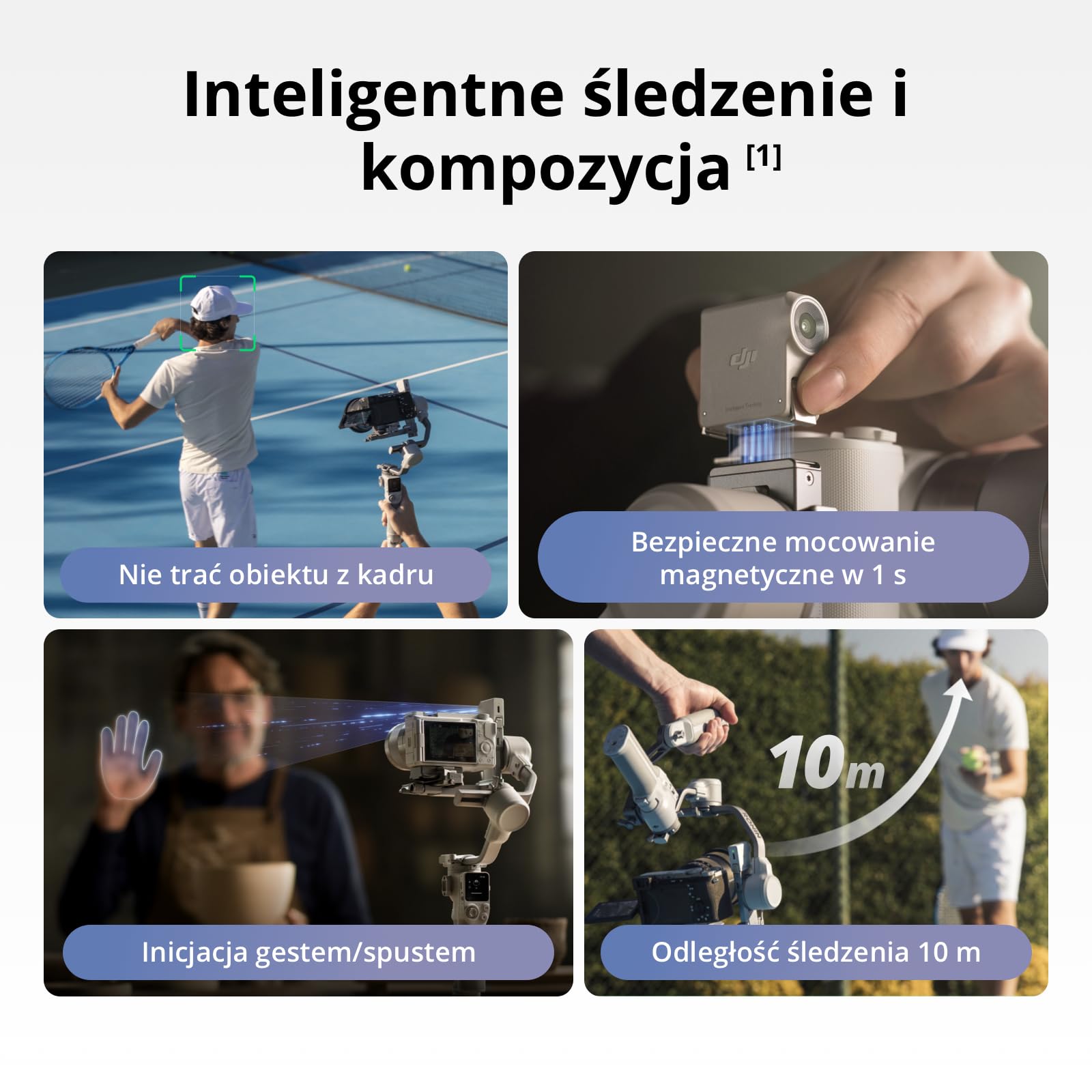 DJI RS 4 Mini Combo, stabilizator gimbala, Canon/Sony/Nikon/Fujifilm | Moduł inteligentnego śledzenia, uchwyt walizkowy, wbudowane pionowe nagrywanie 3. generacji, Ulepszone wyważanie Teflon