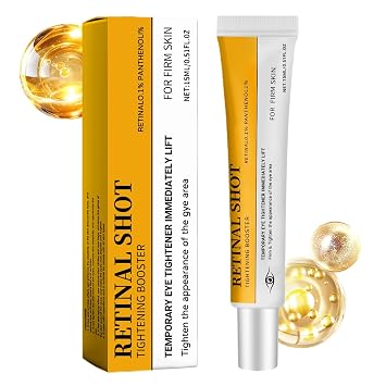 New Retinal Shot Tightening Booster, Advanced Eye Repair Cream, Retinol Skin Booster Serum, Reduces The Look of Under eye Bags, Dark Circles & Puffiness, Anti-Aging Fine Lines 1 Bottle