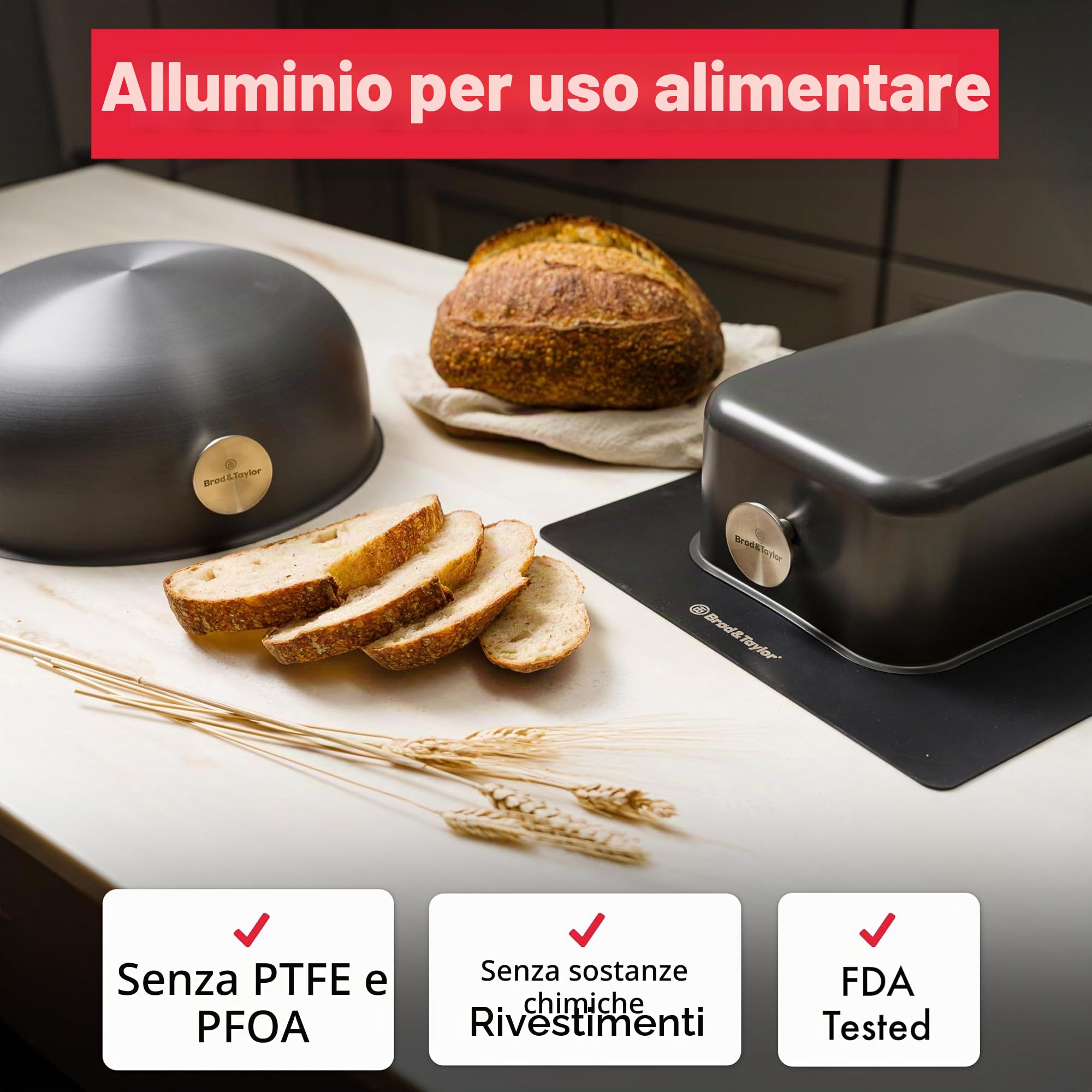 Brod & Taylor Guscio di cottura ultraleggero per pane a lievitazione naturale (Boule) - Non è necessario preriscaldare per crosta croccante e cottura uniforme