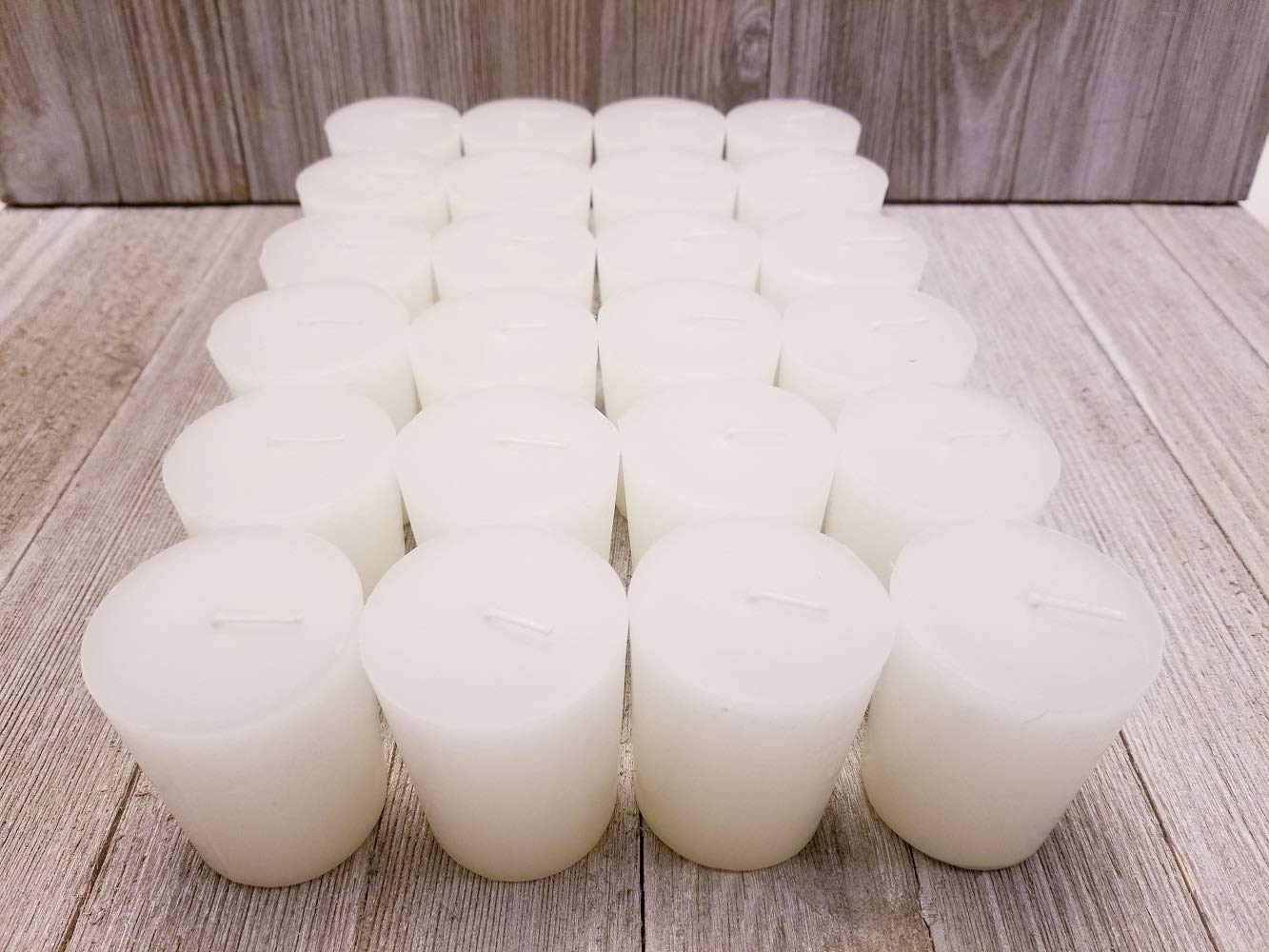 Old Candle Barn 24Piece Votive Candles Unscented White 15 Hour Perfect White Votives Hand