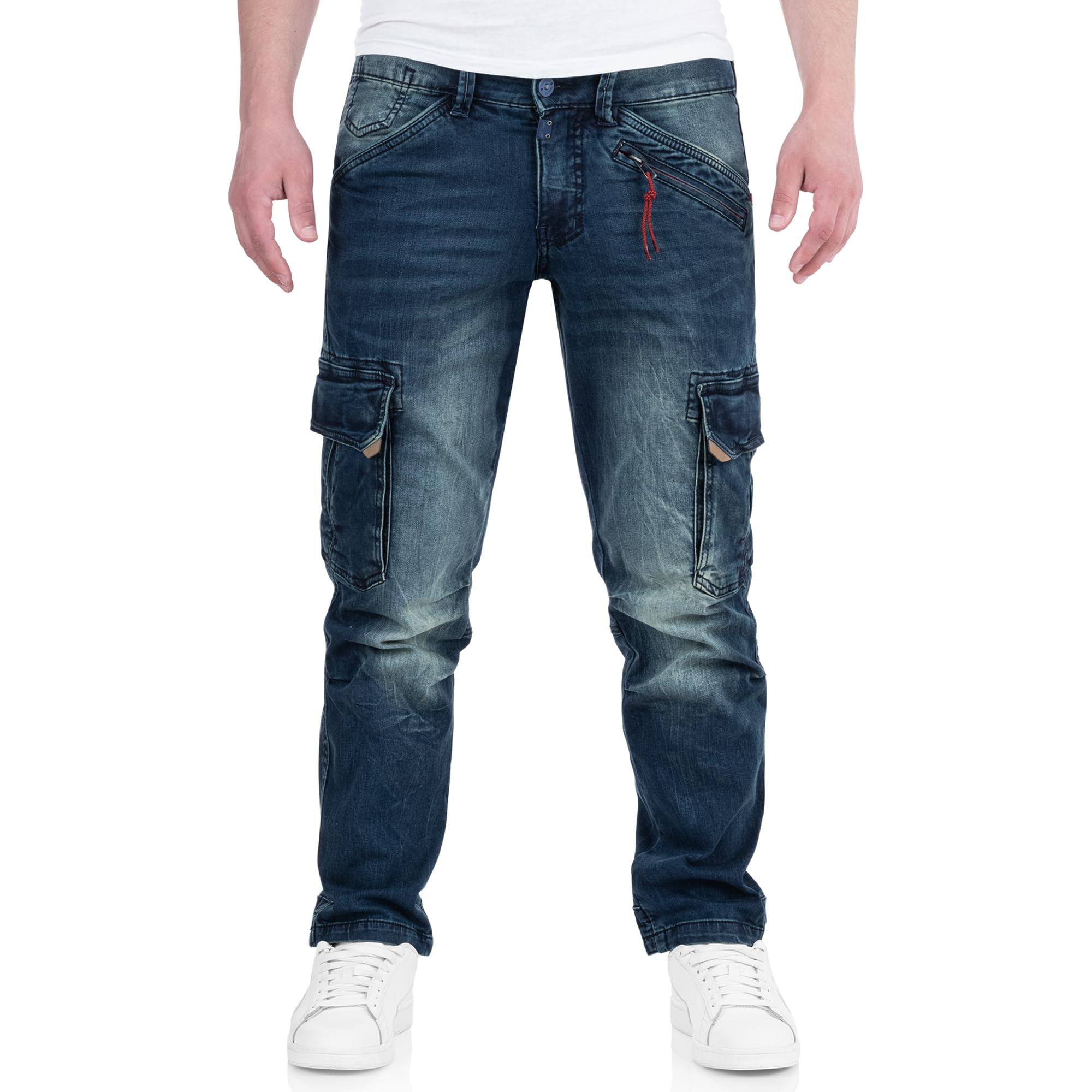 Timezone BenTZ Ben Herrenhose Cargohose Jeanshose lässig modern (W40/L30, Light royal wash)