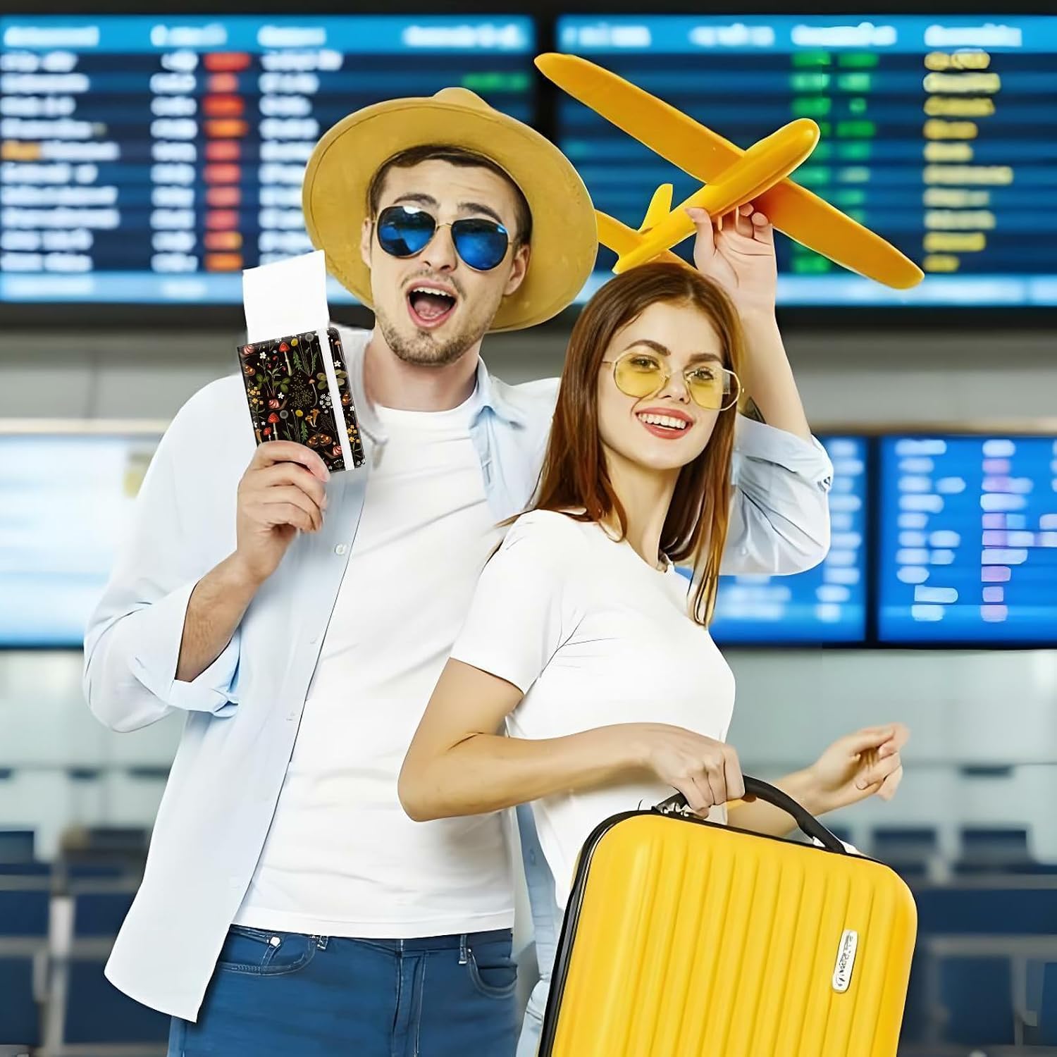 RFID Leather Passport Holder, Travel Wallet for Women and Men