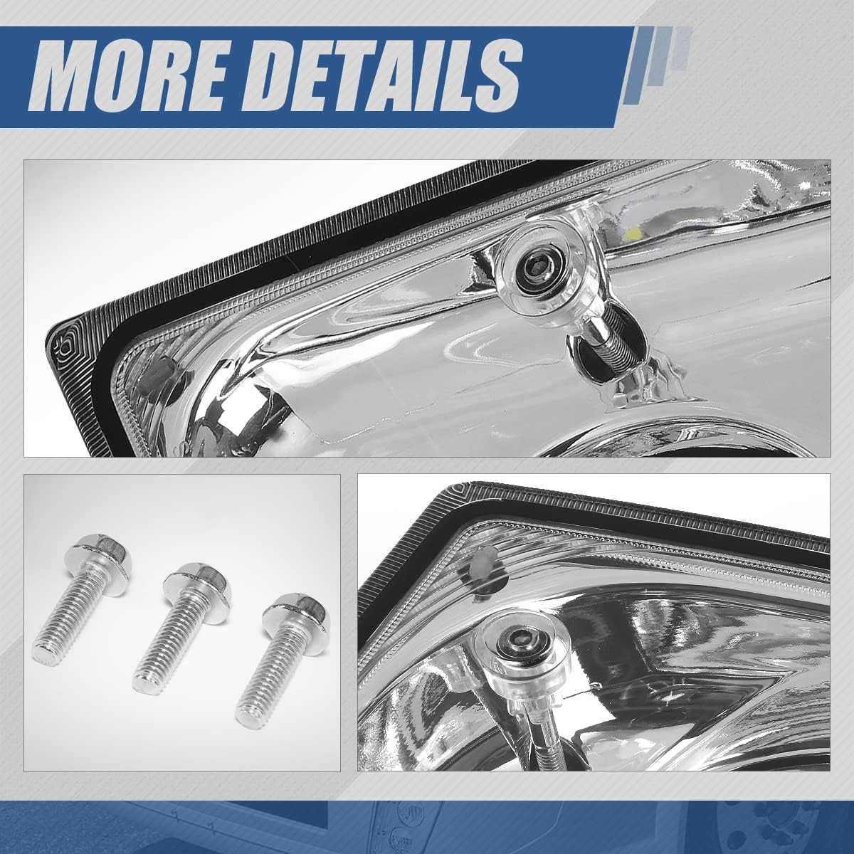 Auto Dynasty Full LED Fog lights Compatible with 2003-2017 Volvo VN VNL VNM VNX Trucks, Front Bumper Driving Fog Light Lamps, Driver and Passenger Side, Chrome Housing