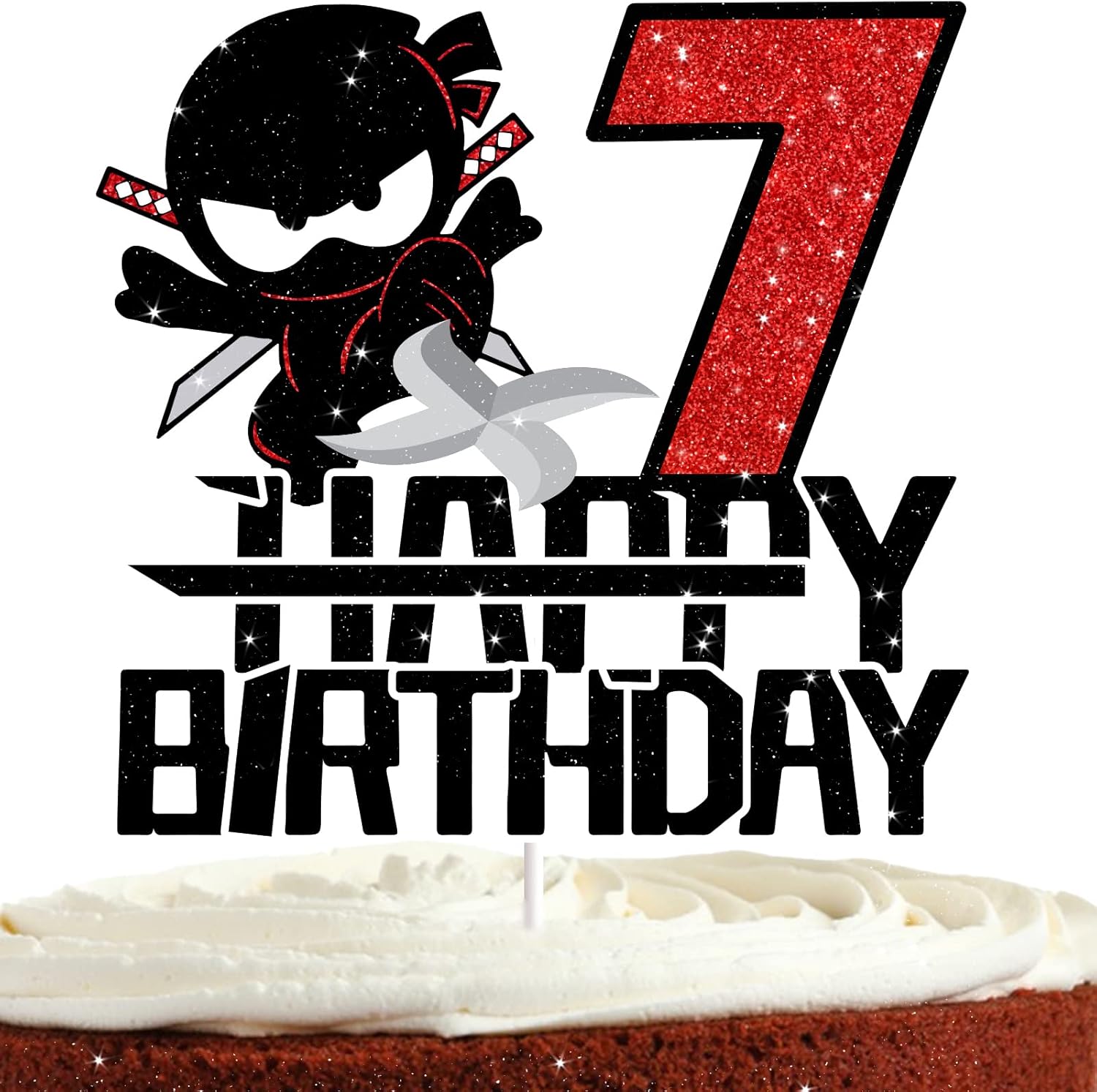Ninja Cake Topper for Boys Girls Ninja Party Decorations