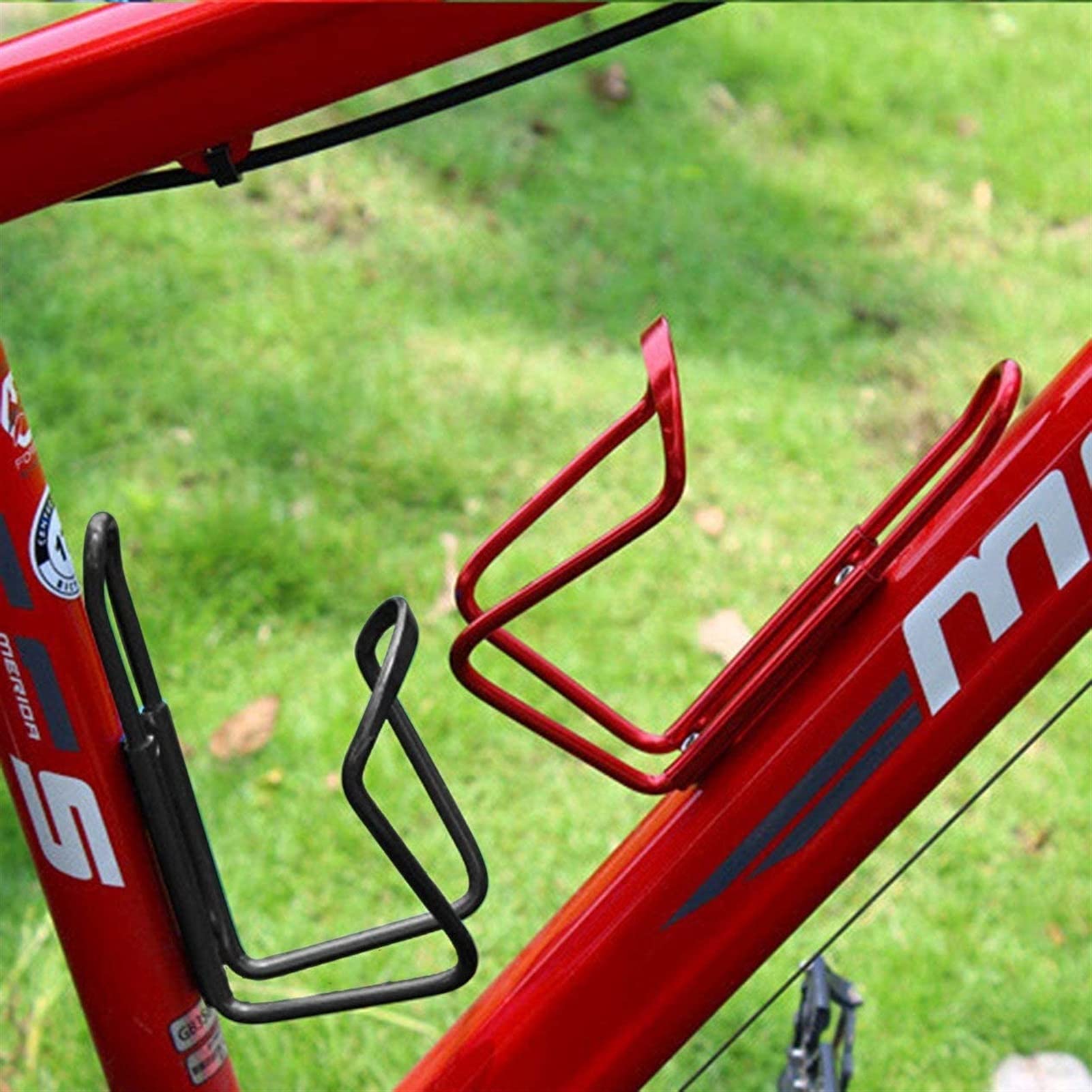 Rowerowy koszyk na bidon Road Mountain Bike uchwyt na kubek wody koszyk na bidon akcesoria do sprzętu jeździeckiego uniwersalny koszyk na bidon (2 szt.) (kolor: srebrny) (kolor: Rood) (Rood)