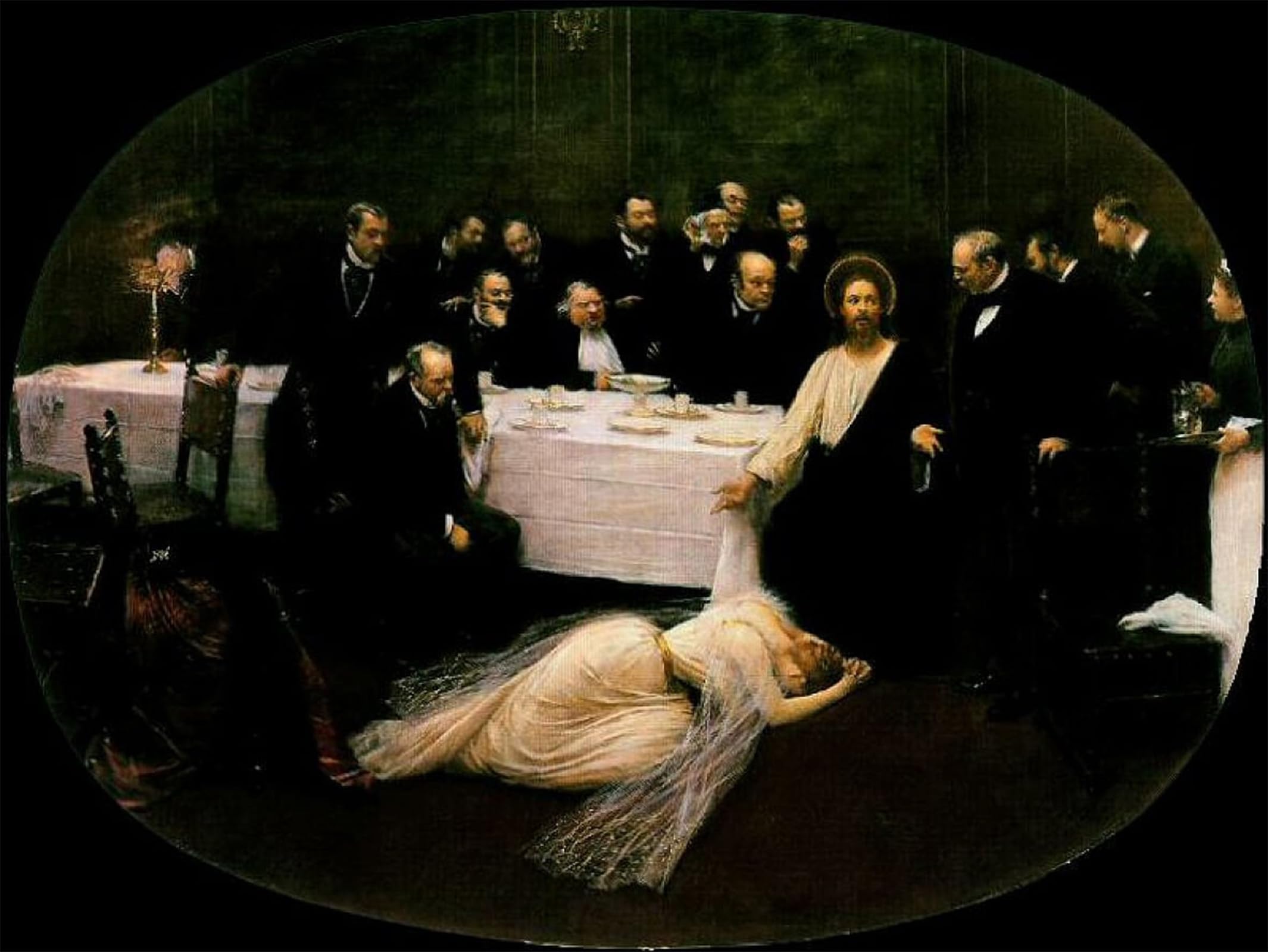 SERENDIPITP Vintage Picture Print on Canvas Wall Art Poster the Magdalen At the House of the Pharisees by Jean Beraud Artwork Print Poster for Wall Decor 60x90cm